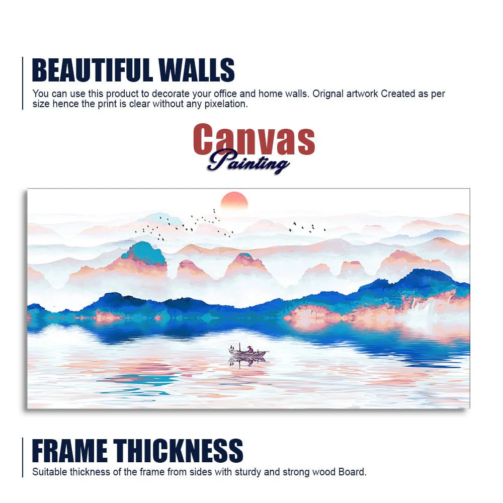 Beautiful Zen Life Scenery Canvas Wall Painting - Image 6