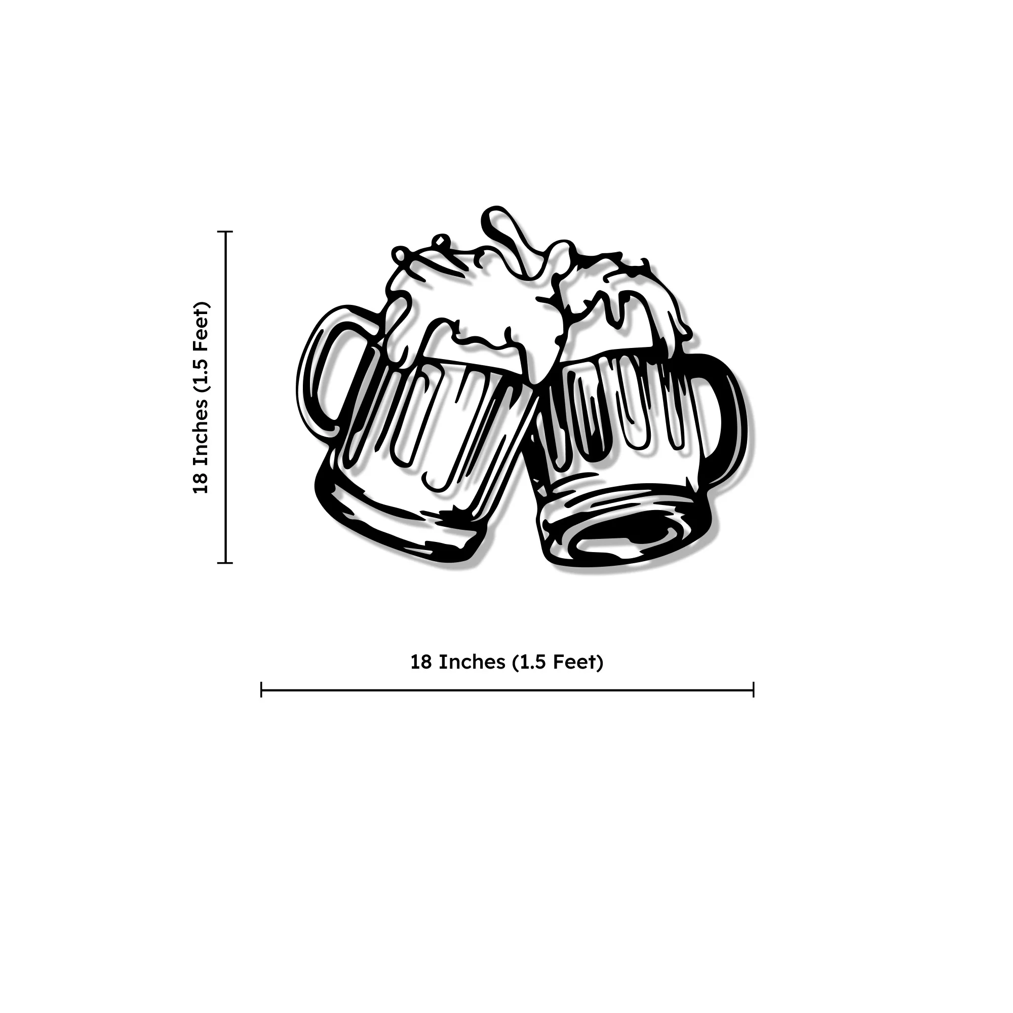 Beer Mugs Cheers Up Metal Art Bar Wall Decor - Image 4