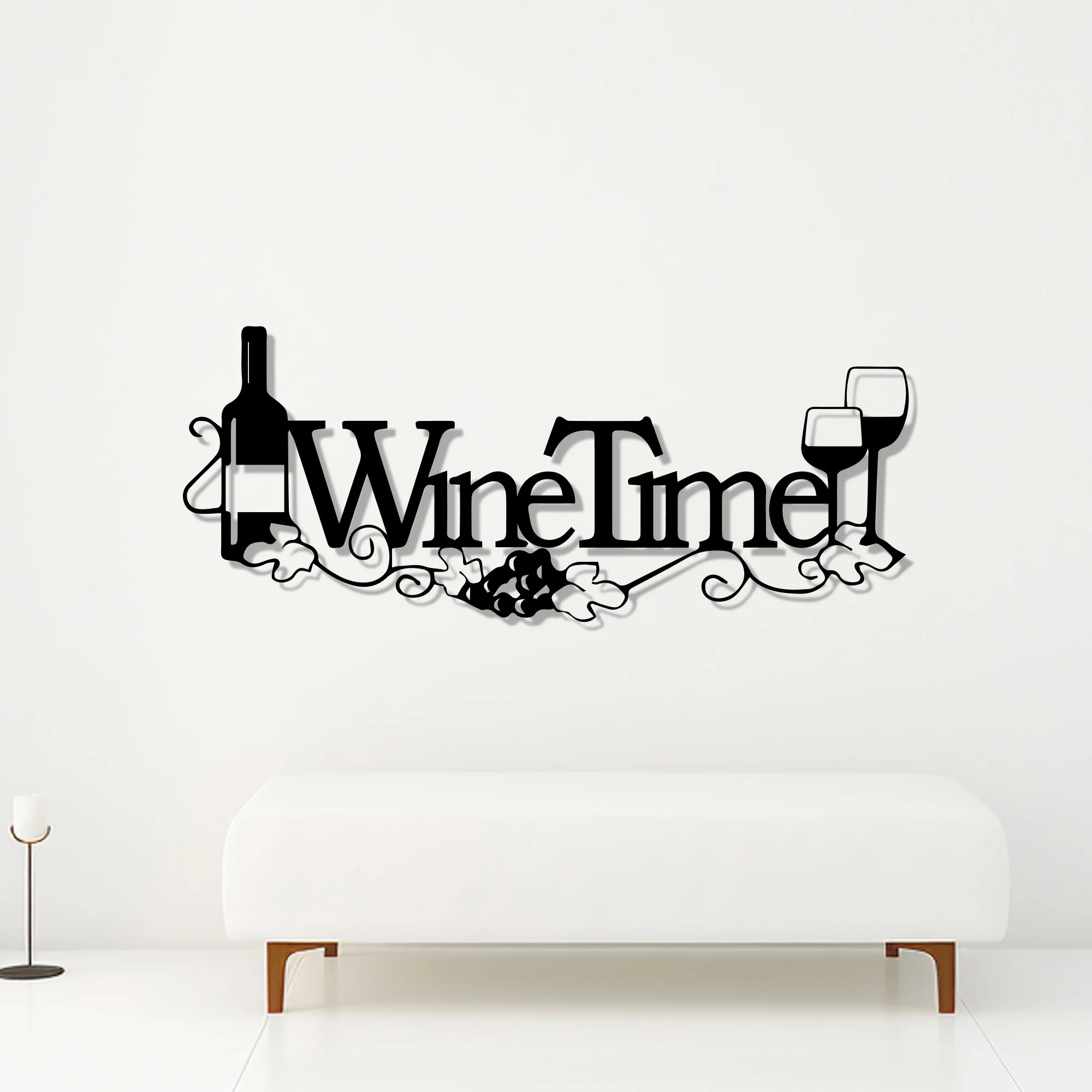 Best Time is Wine Time Metal Wall Art Decor - Image 2