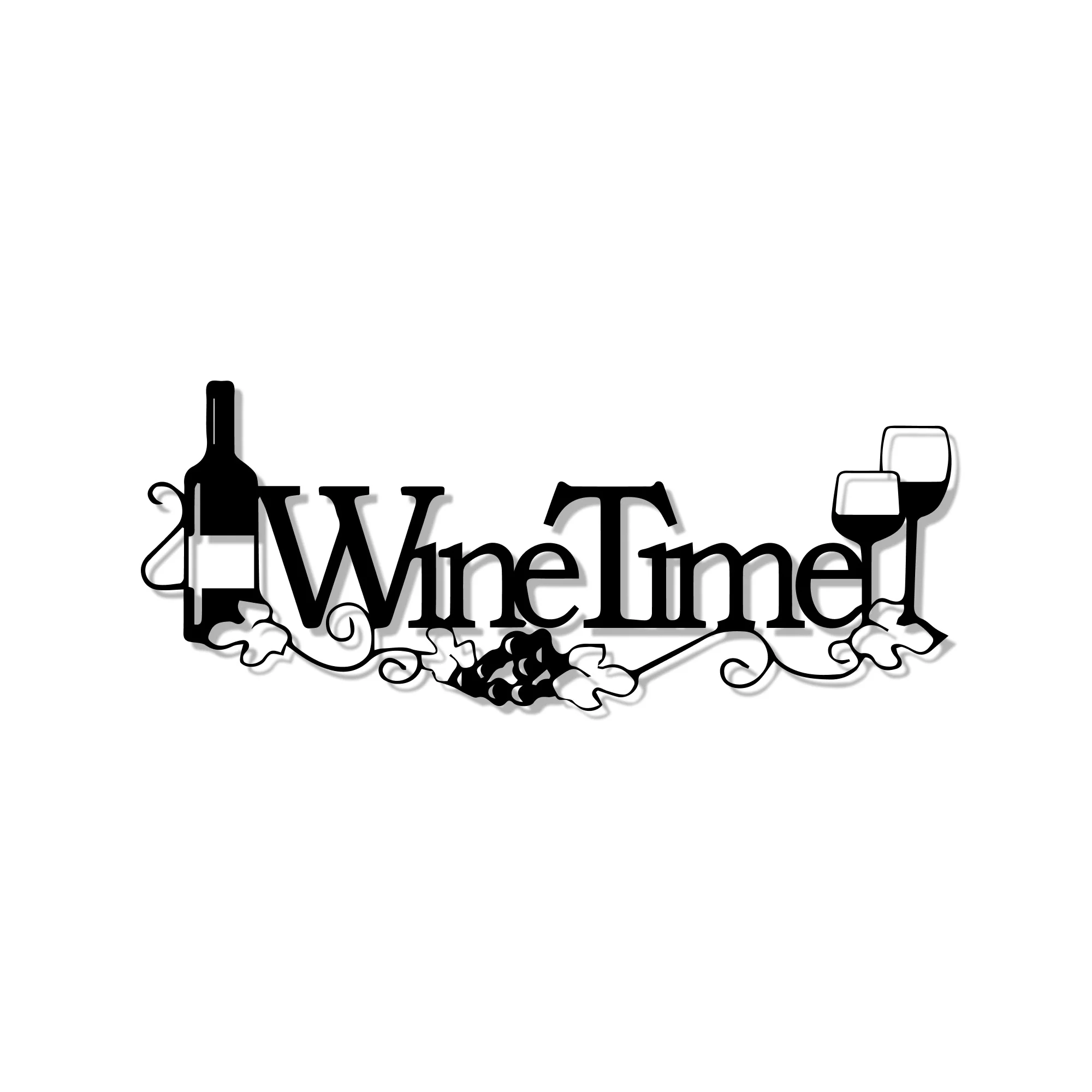 Best Time is Wine Time Metal Wall Art Decor - Image 3