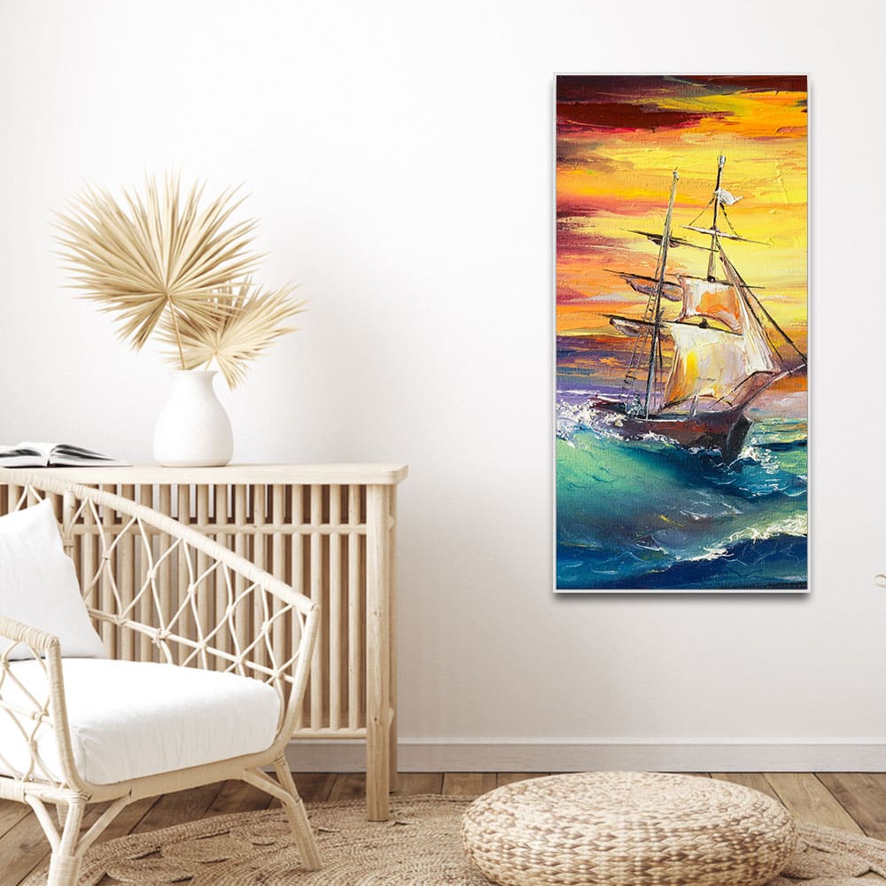 Big Panoramic Sailing Ship Canvas Wall Painting - Image 3