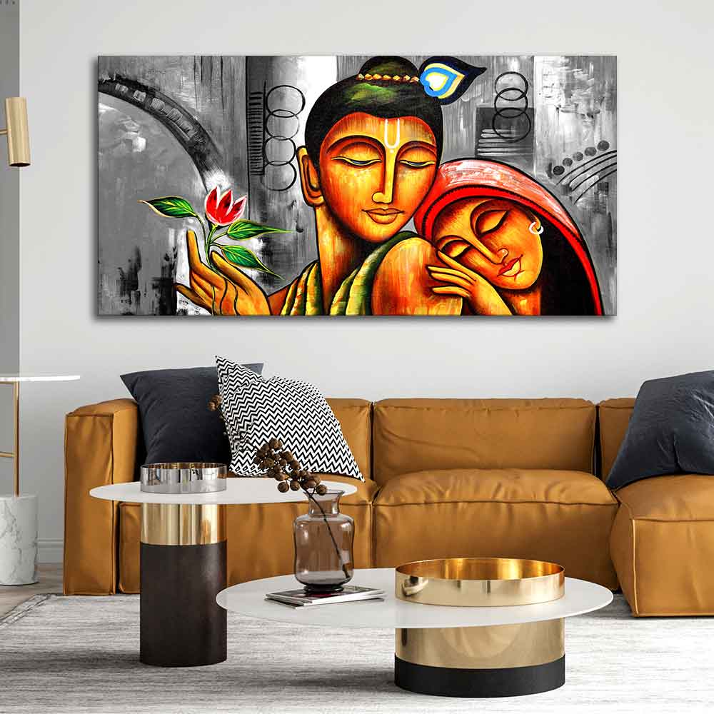 Big Size Premium Wall Painting of Lord Radha Krishna - Image 2