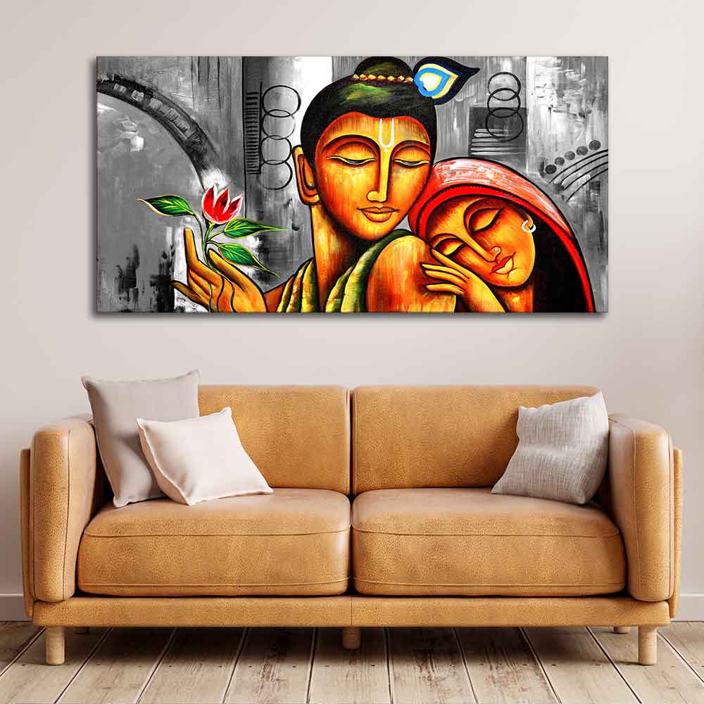 Big Size Premium Wall Painting of Lord Radha Krishna - Image 3