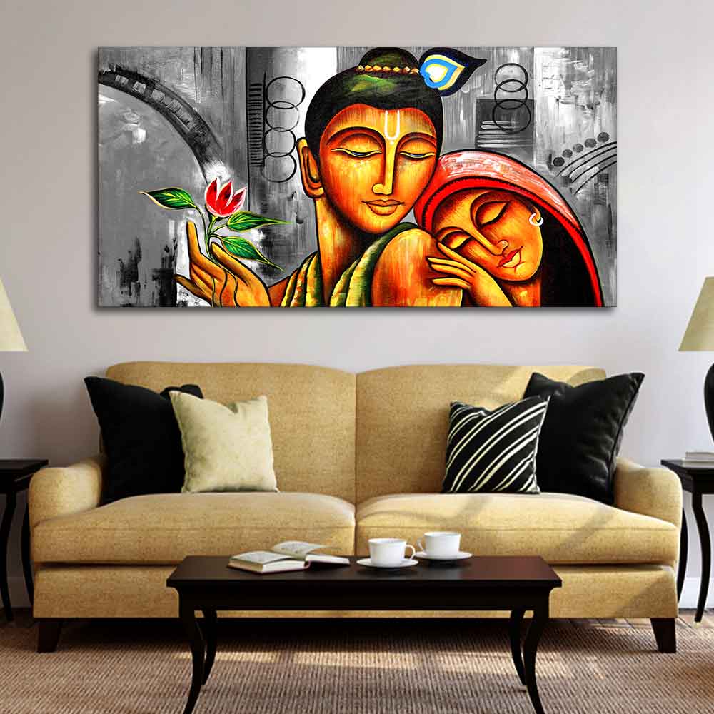 Big Size Premium Wall Painting of Lord Radha Krishna - Image 4