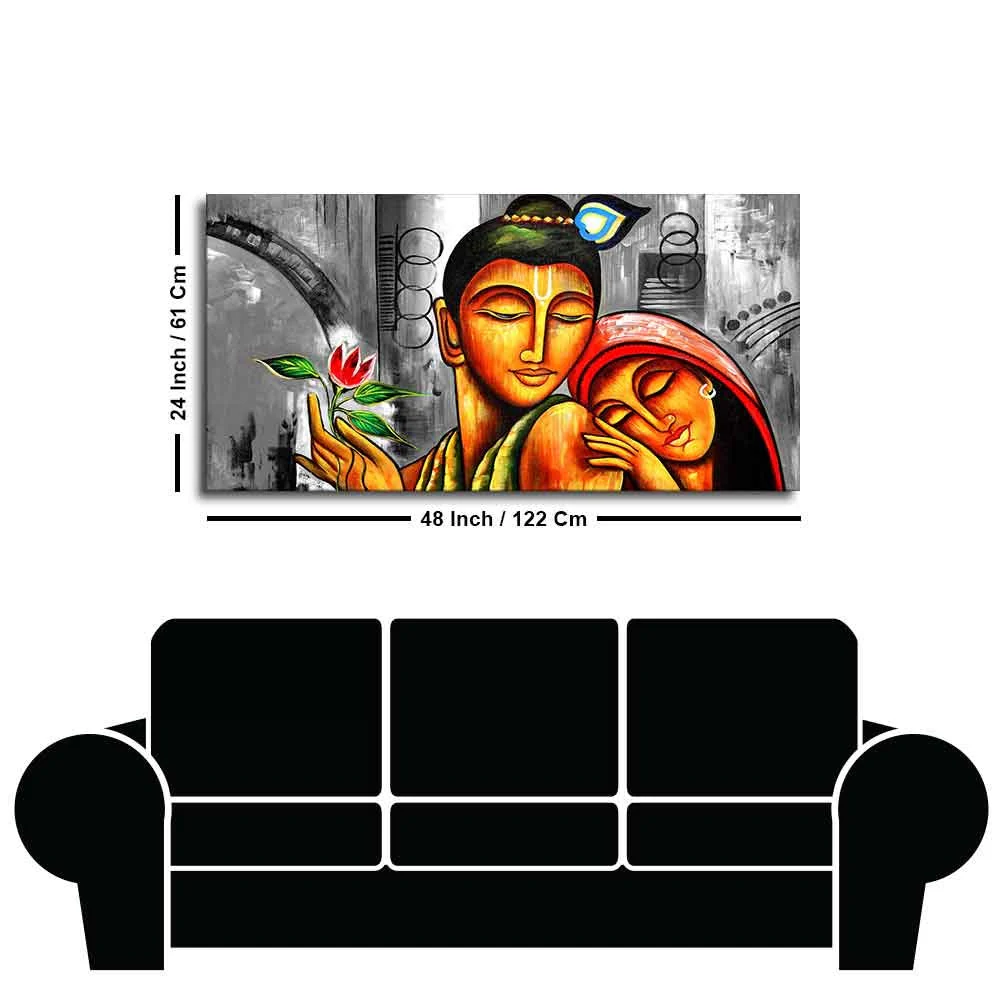 Big Size Premium Wall Painting of Lord Radha Krishna - Image 7