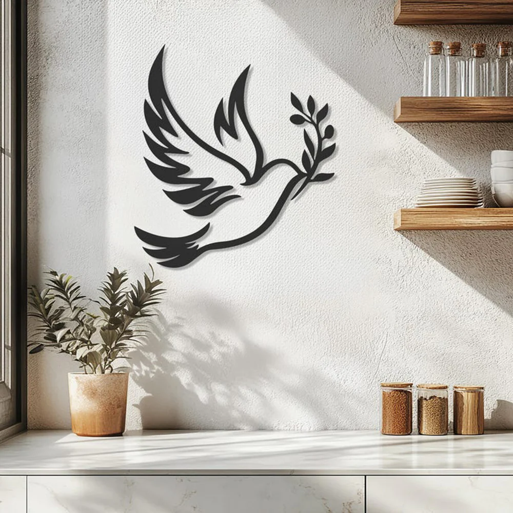 Bird Design Silhouette Metal Art Wall Decor - Image 2