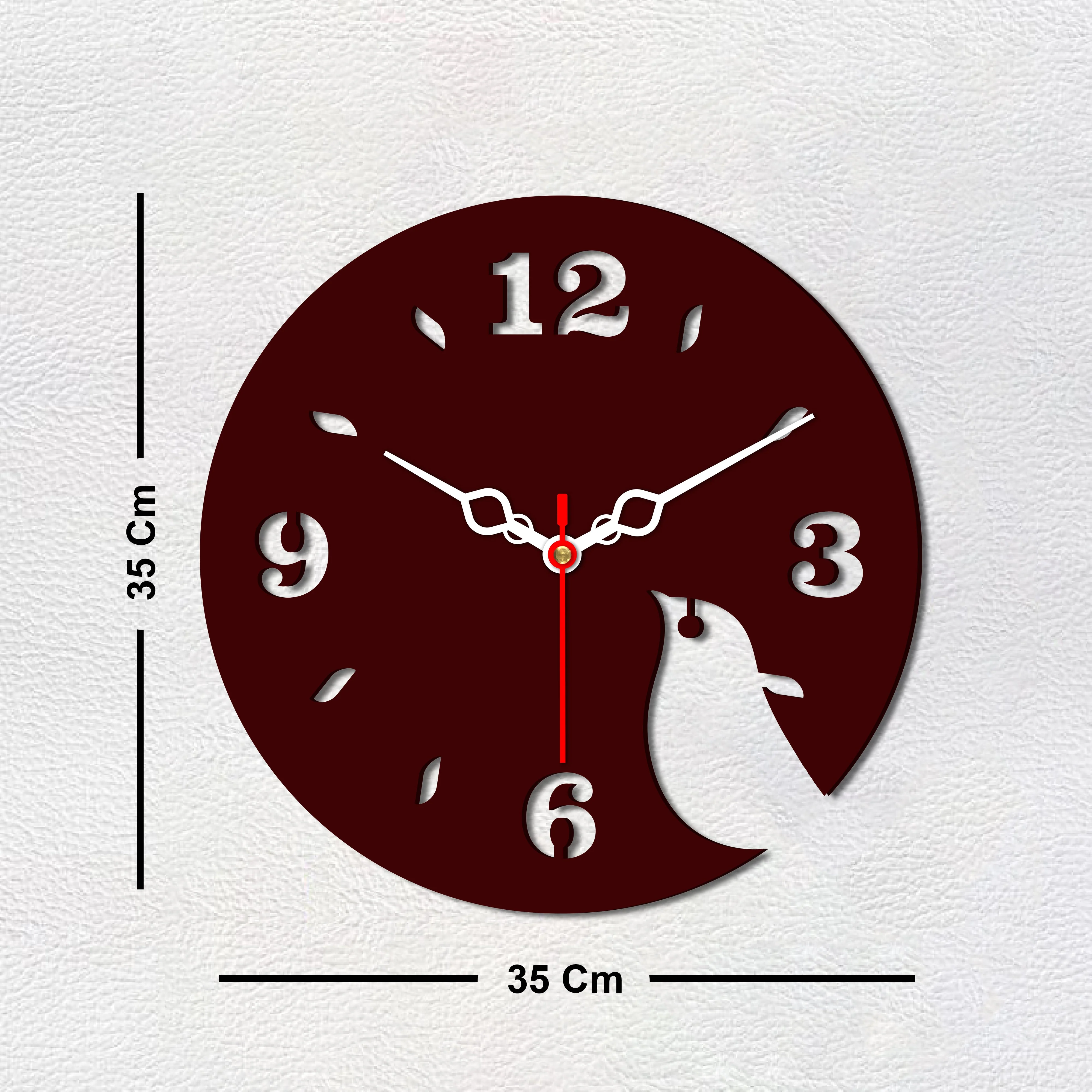 Bird Shape Design Wooden Wall Clock - Image 6