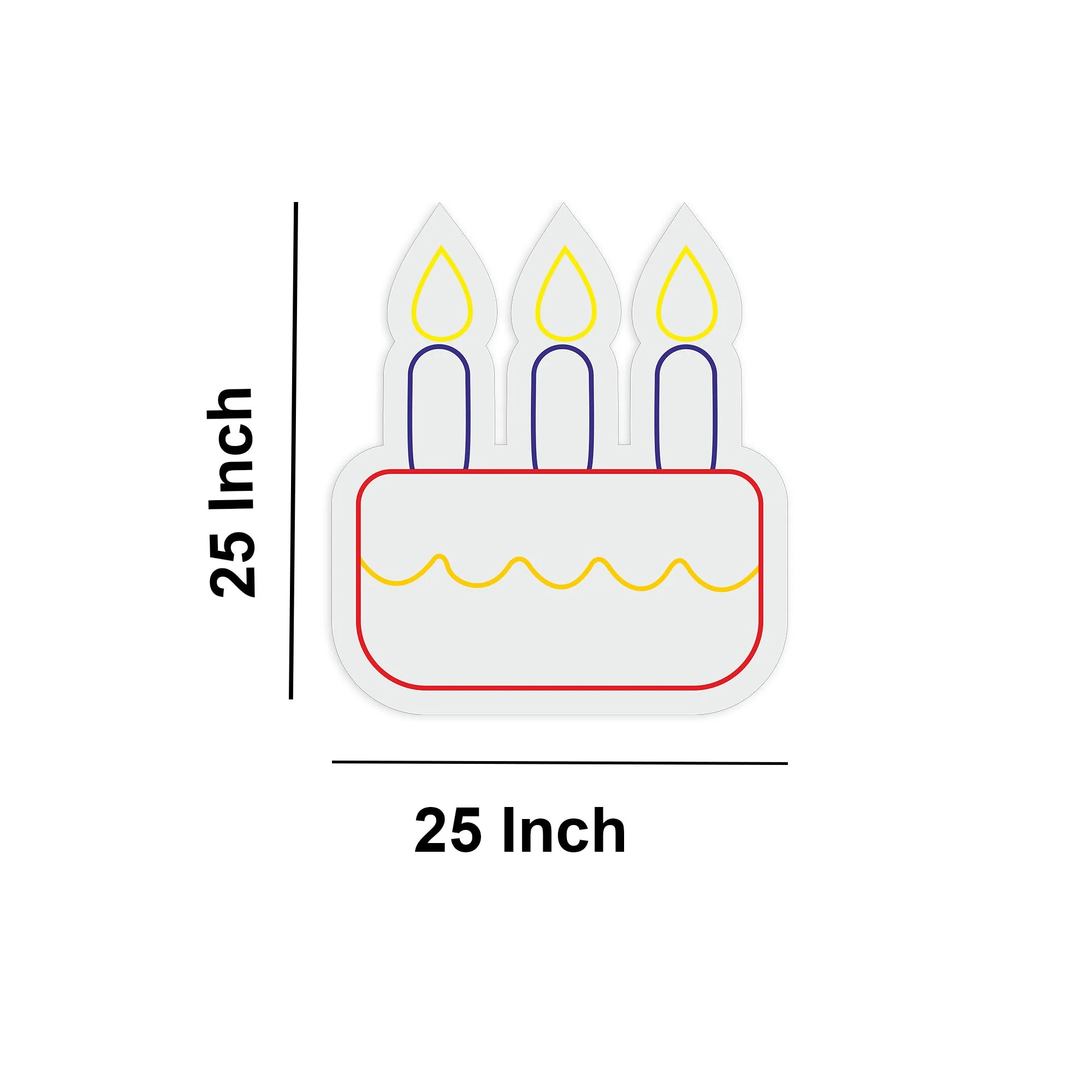 Birthday Cake with Candle Neon Sign LED Light - Image 3