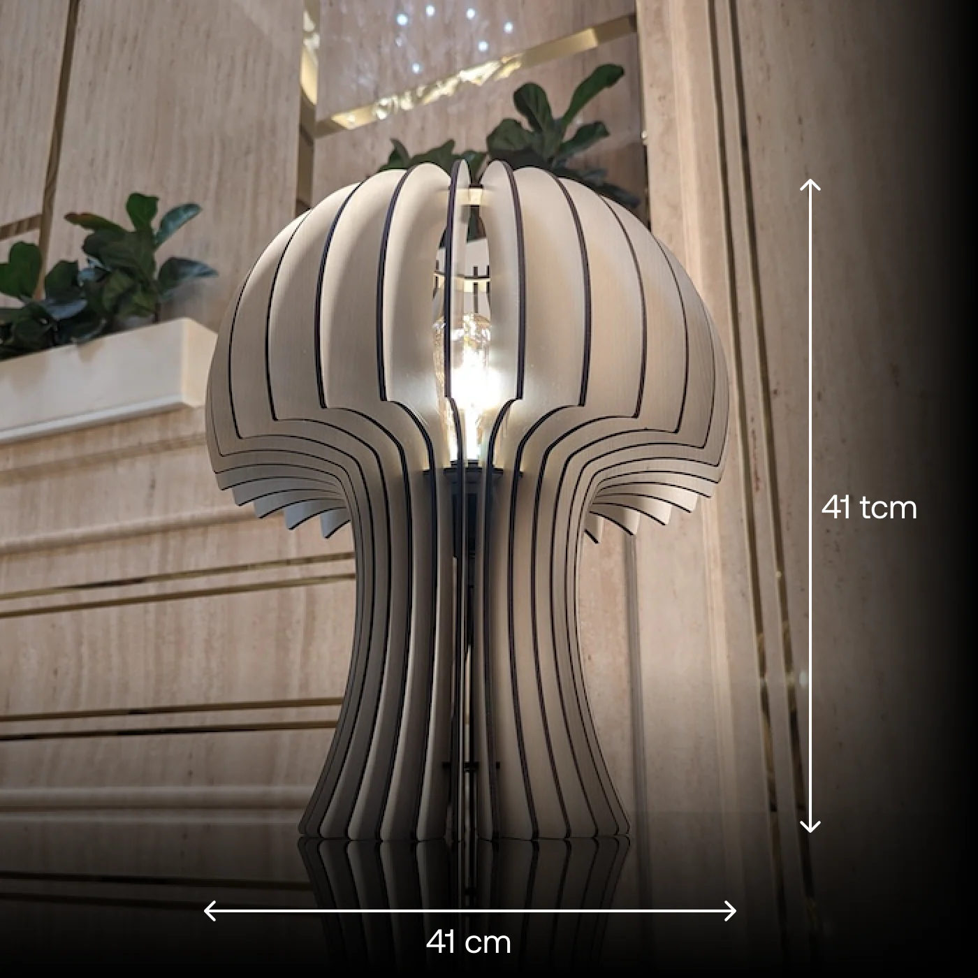 Modern Mushroom Table Lamp with Curved Shade - Image 4