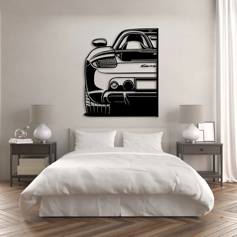 Black Sports Car Metal Wall Decor for Modern Interiors