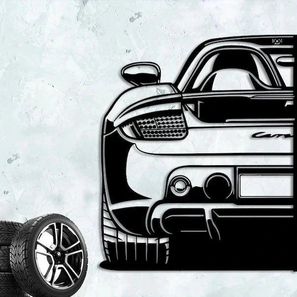 Black Sports Car Metal Wall Decor for Modern Interiors - Image 2