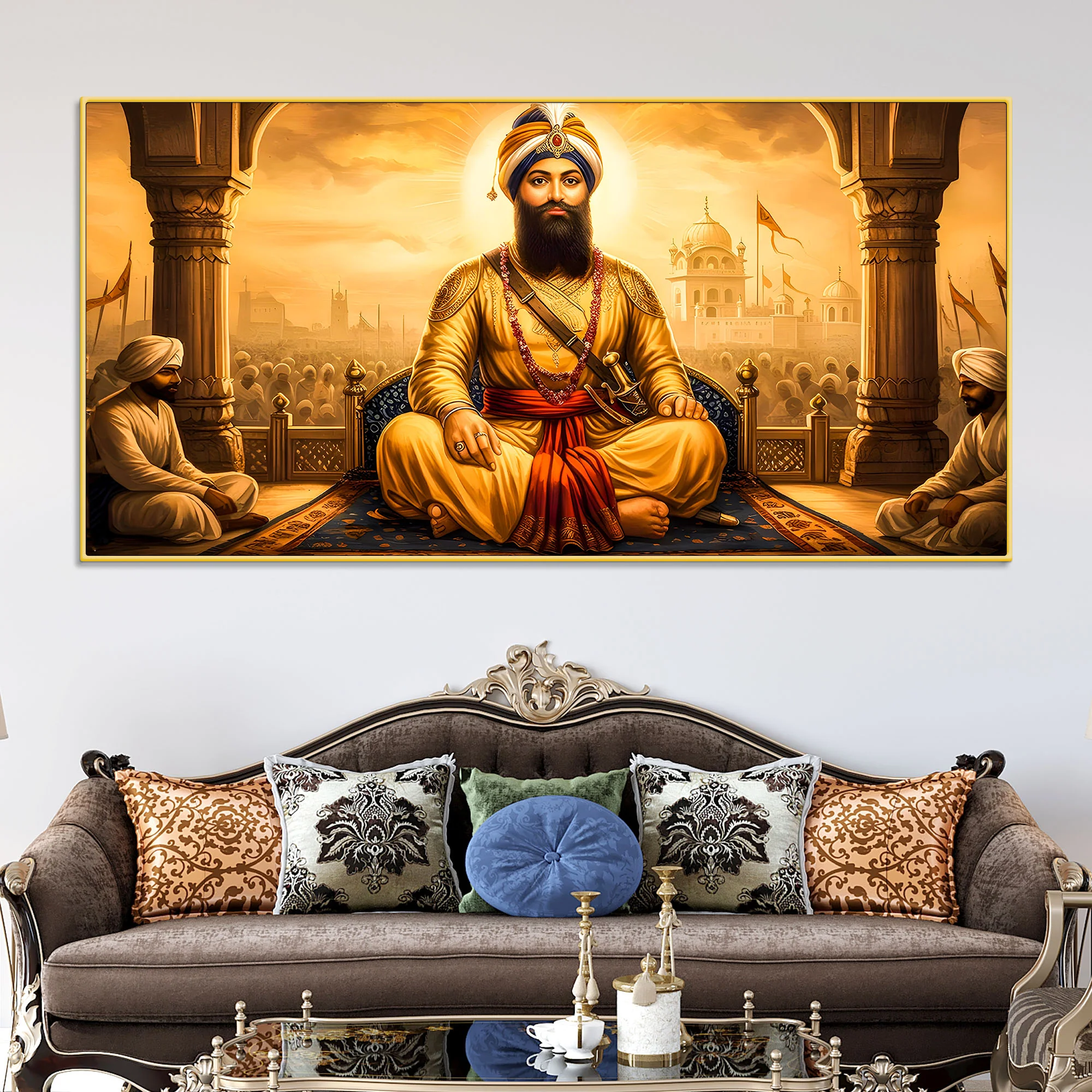 Blessed Sikh Guru Ji Canvas Spiritual Painting - Image 2