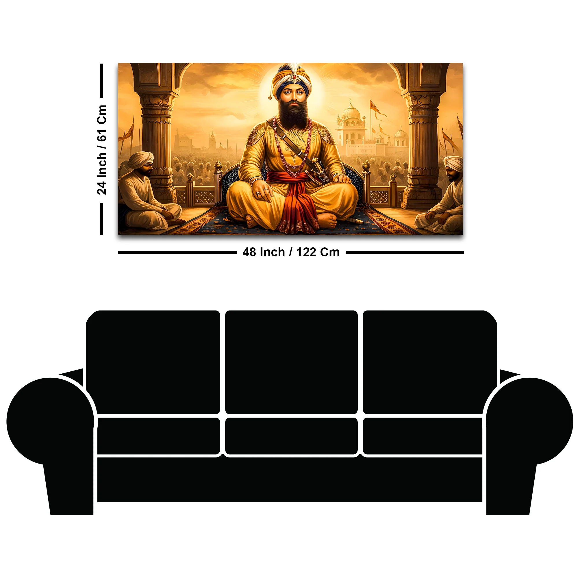 Blessed Sikh Guru Ji Canvas Spiritual Painting - Image 8