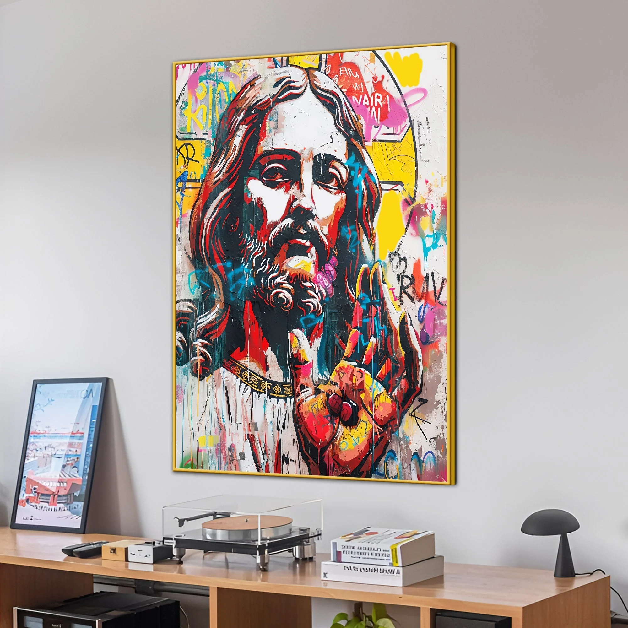 Blessing By Jejus Christ Cotton Canvas Wall Painting - Image 3
