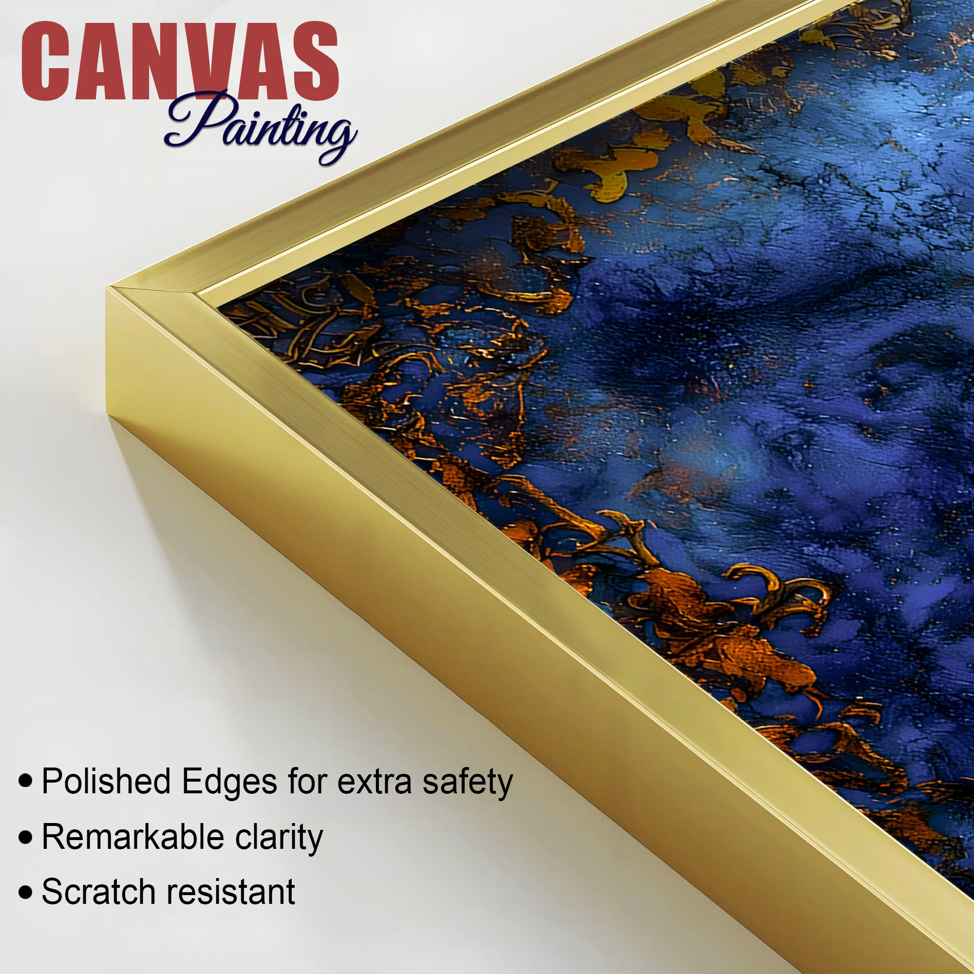 Blue & Gold Calligraphy Premium Islamic Wall Painting - Image 6
