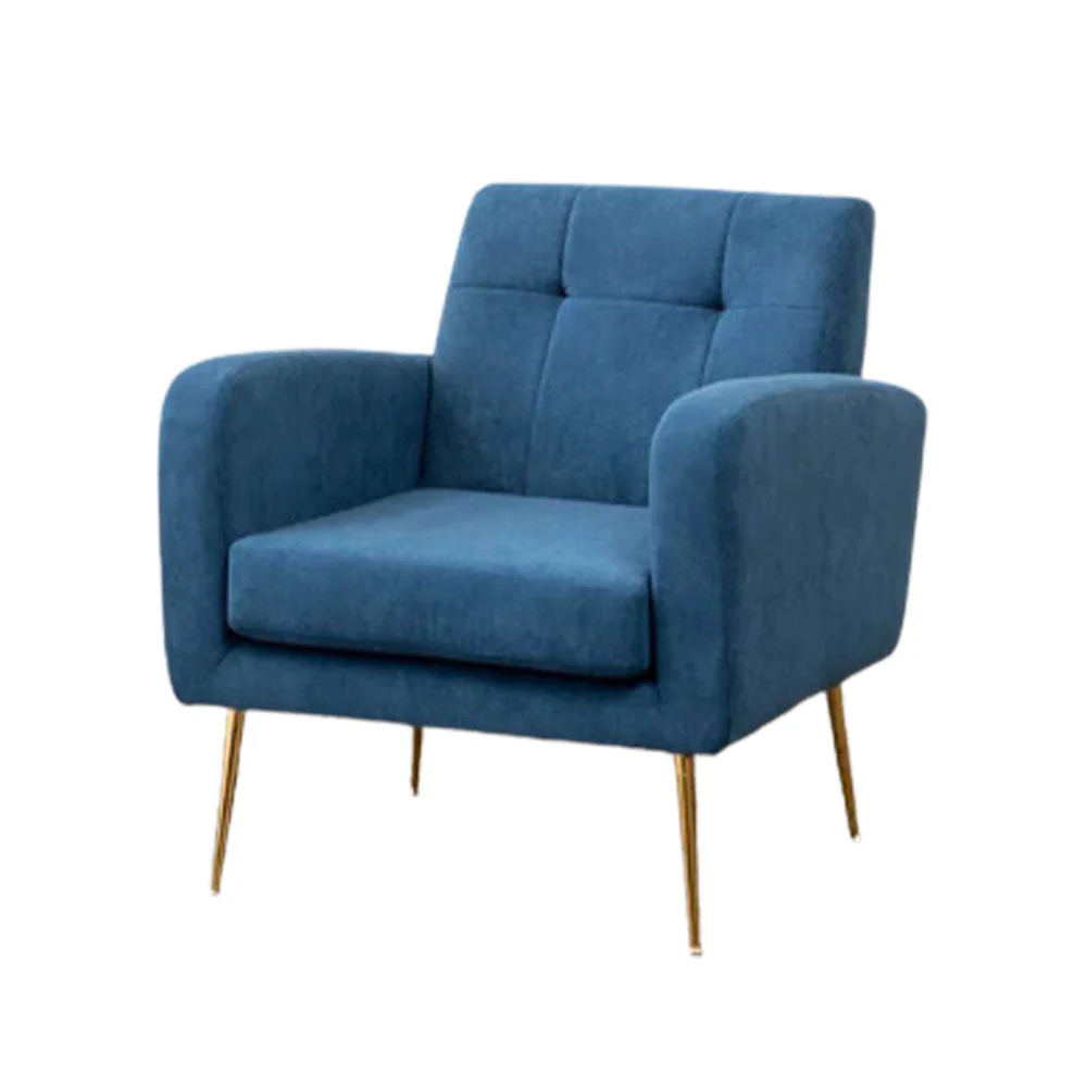 Blue Luxurious Tufted Velvet Sofa Lounge Chair - Image 5