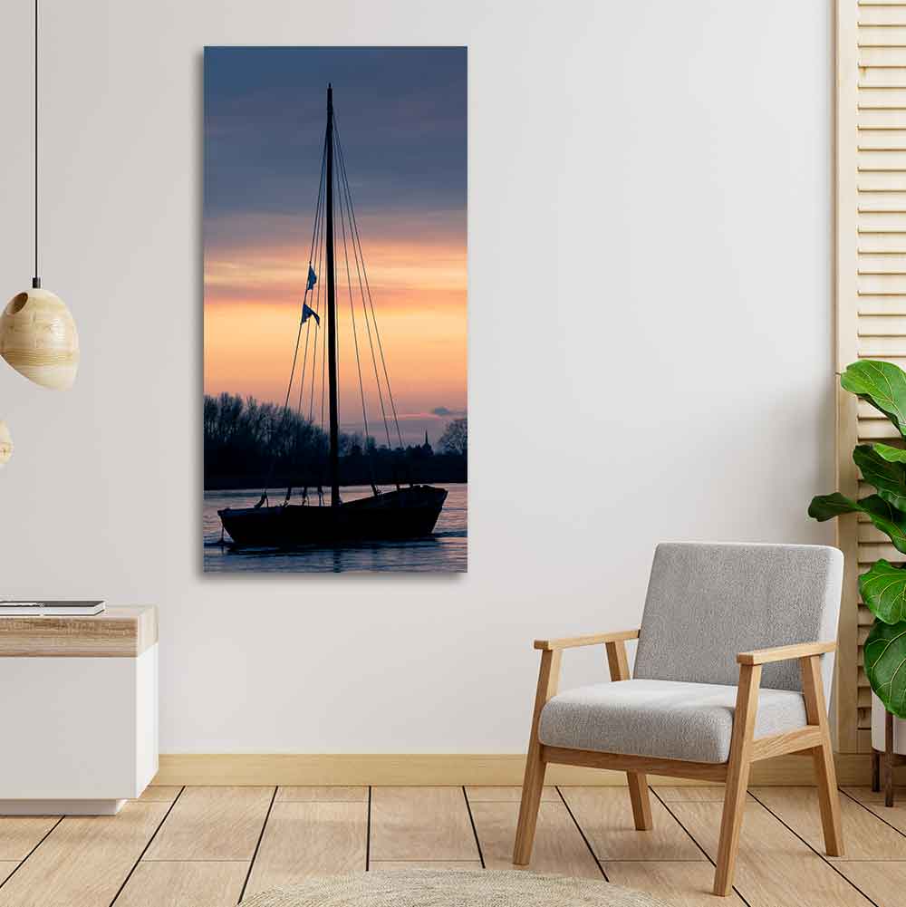 Boat at Sunset Canvas Wall Painting - Image 3