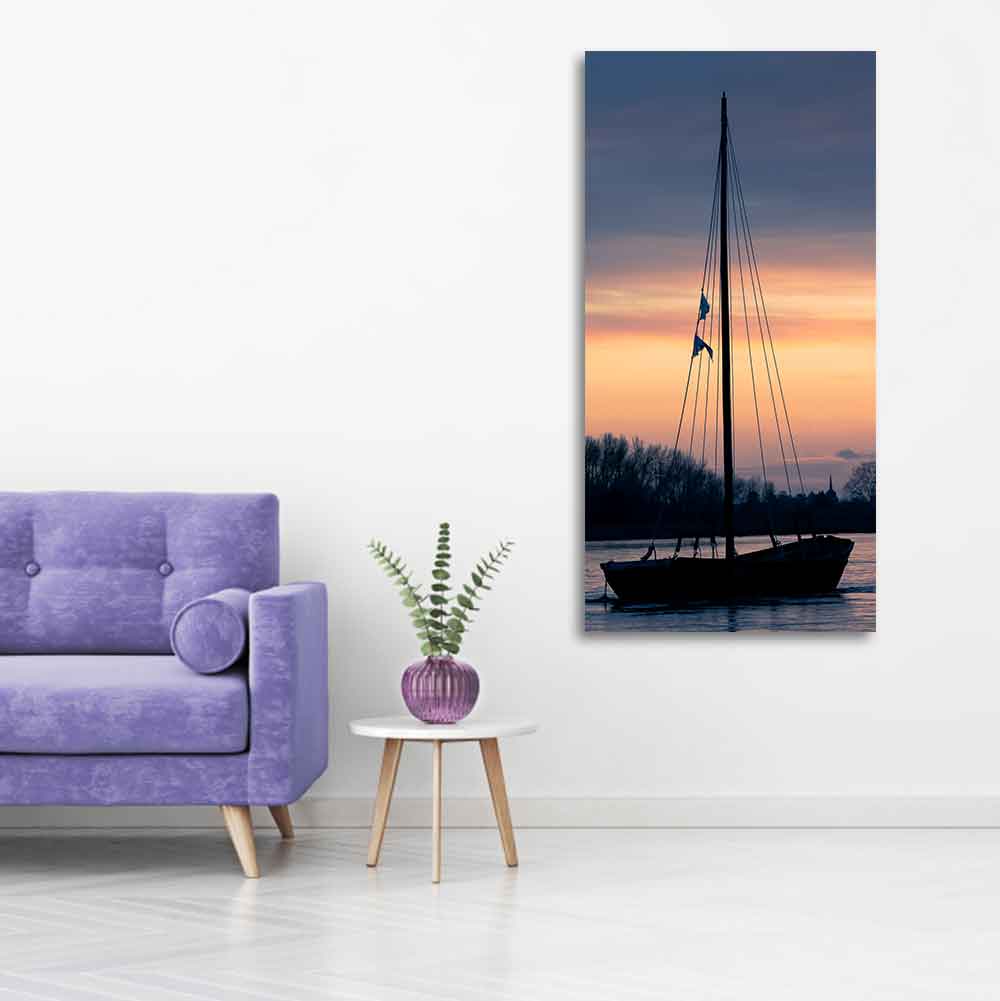 Boat at Sunset Canvas Wall Painting - Image 4