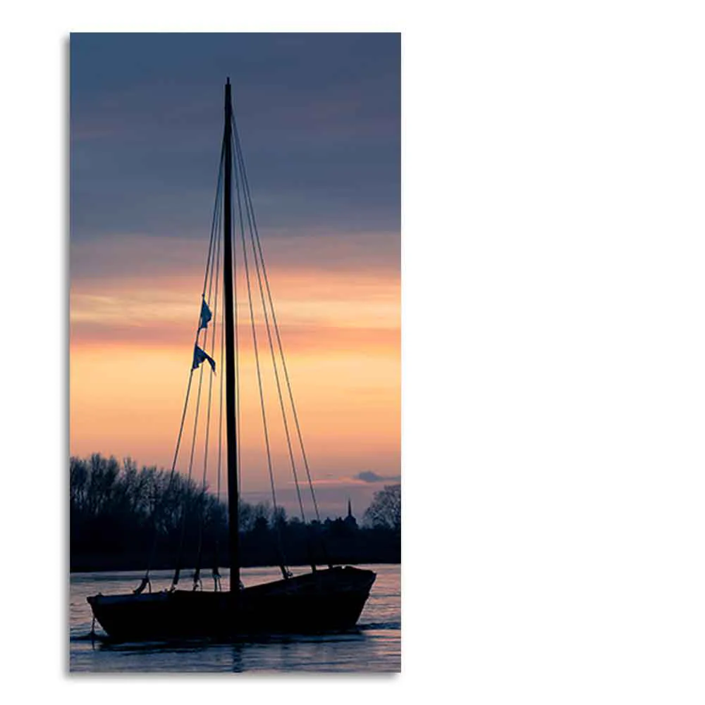 Boat at Sunset Canvas Wall Painting - Image 7