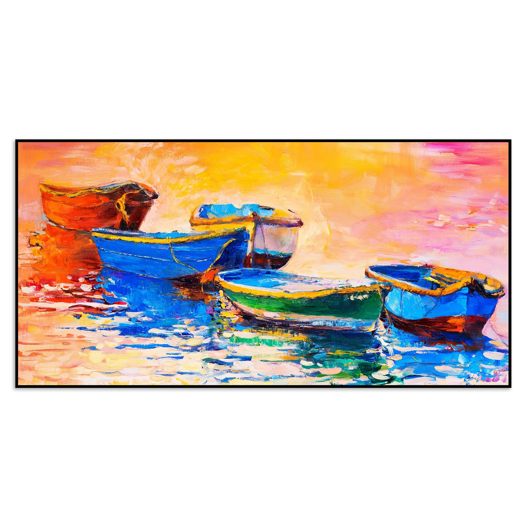 Boat Colorful Floating Frame Wall Painting - Image 6