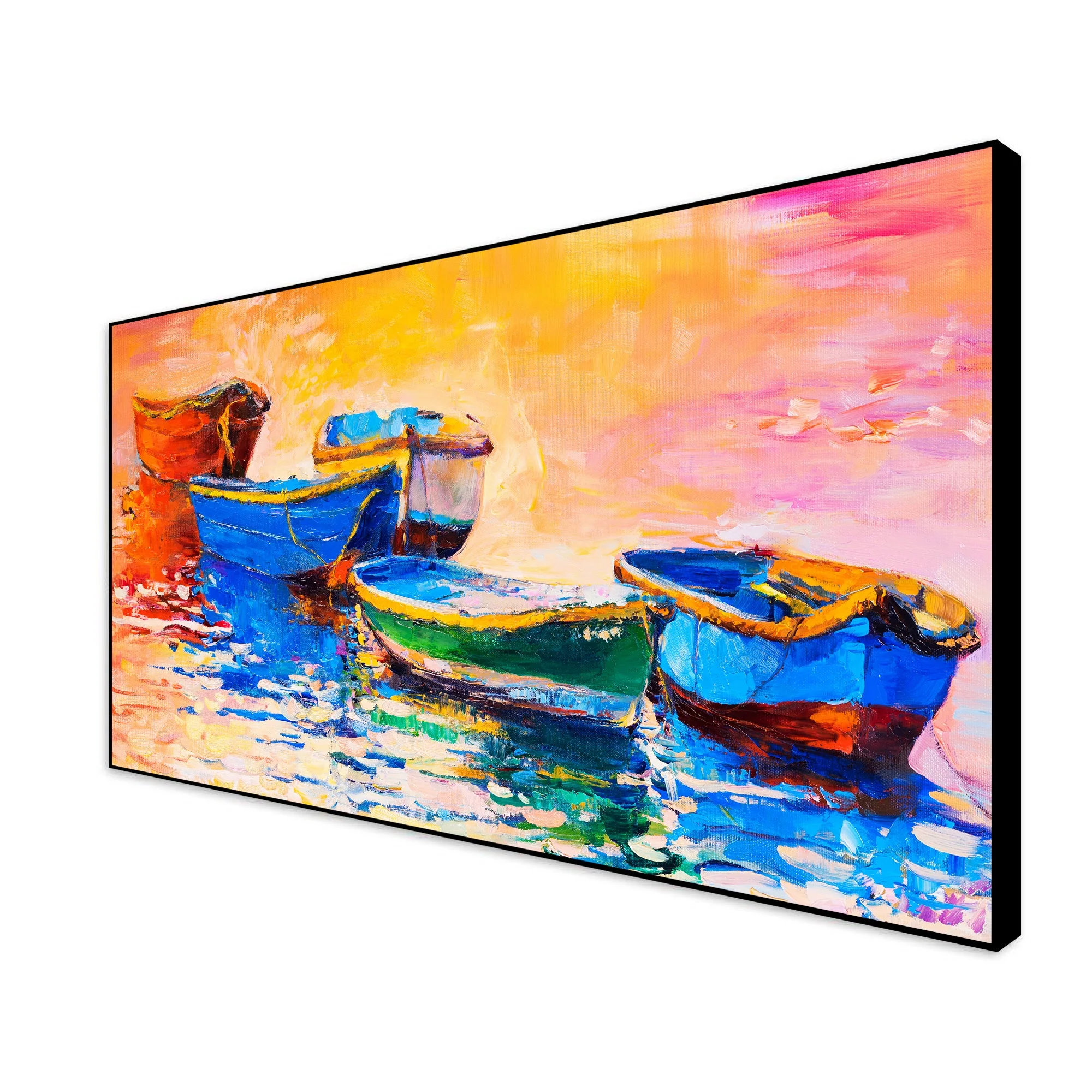 Boat Colorful Floating Frame Wall Painting - Image 7