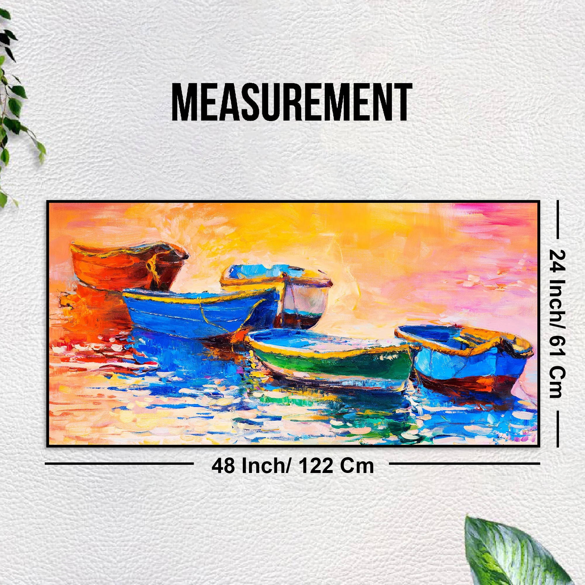 Boat Colorful Floating Frame Wall Painting - Image 8