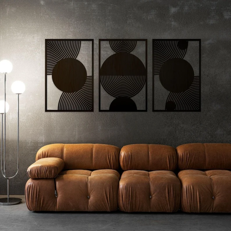 Boho Style Wall Decor Panels in Natural Wood Finish - Image 5