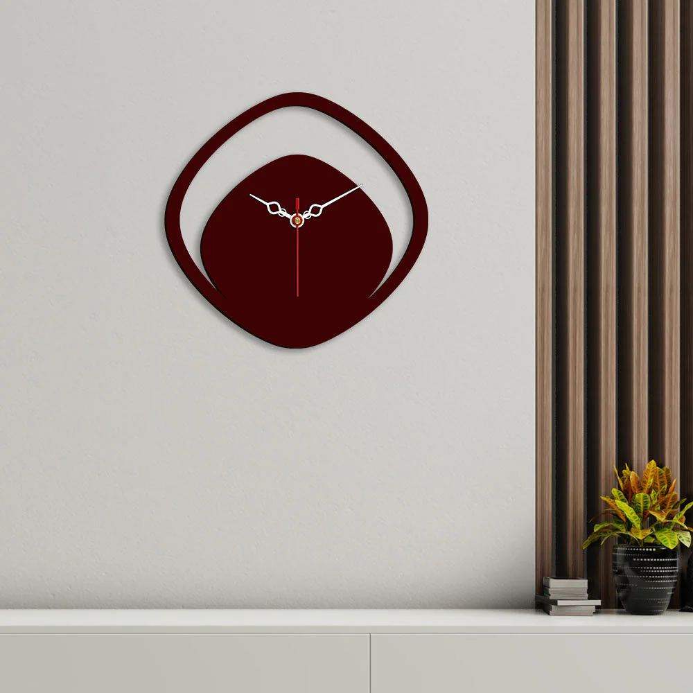 Boomerang Shape Designer Wooden Wall Clock - Image 2