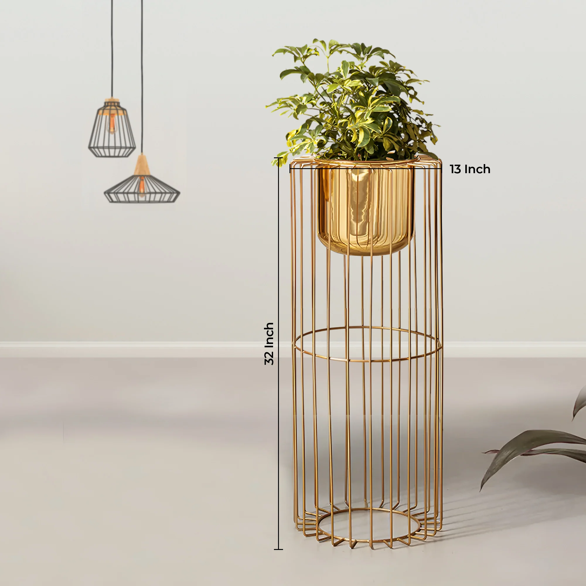 Botanic Couture Golden Finish - Large Size Planter - Image 3