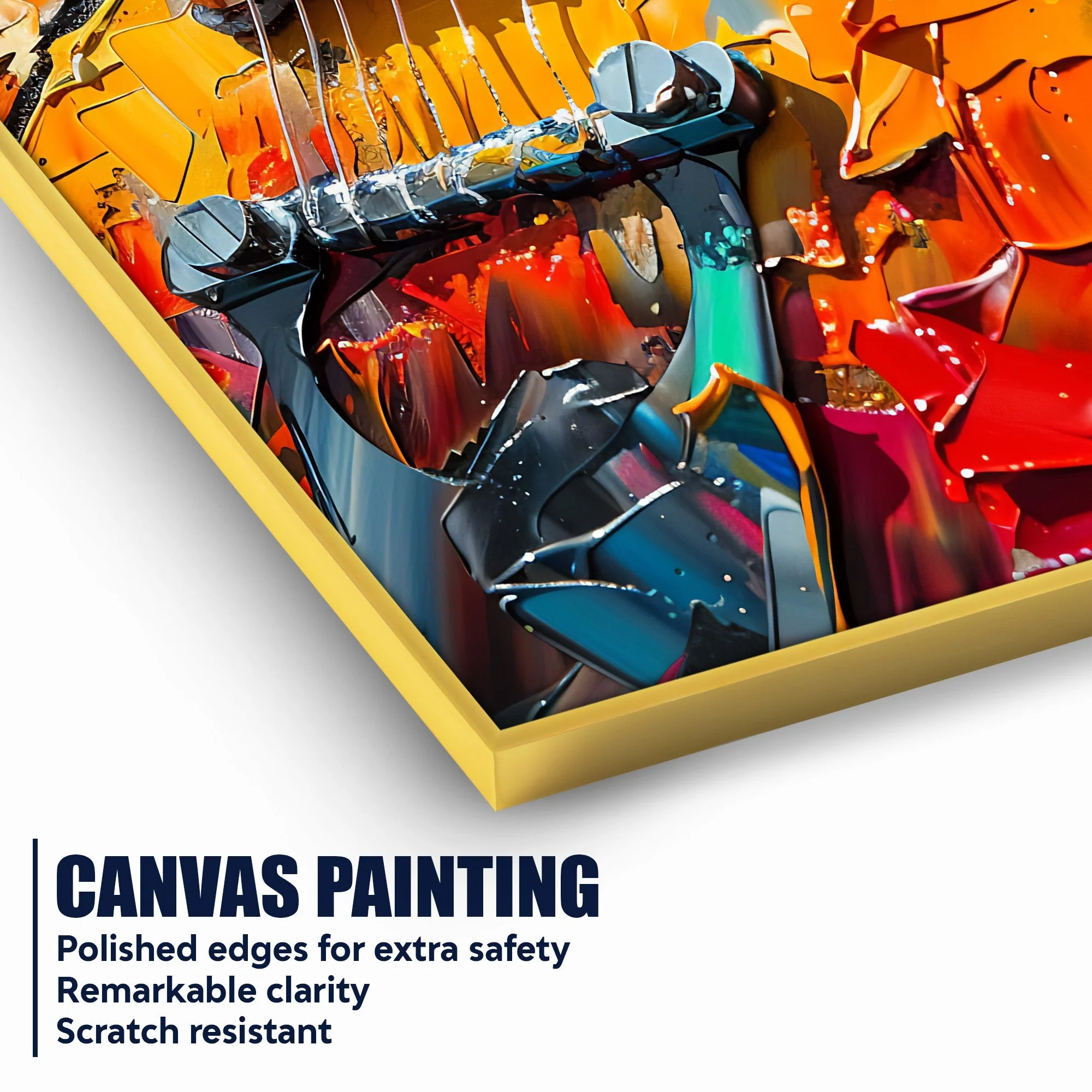 Brushstroke Of The Guitar Cotton Canvas Wall Painting - Image 3