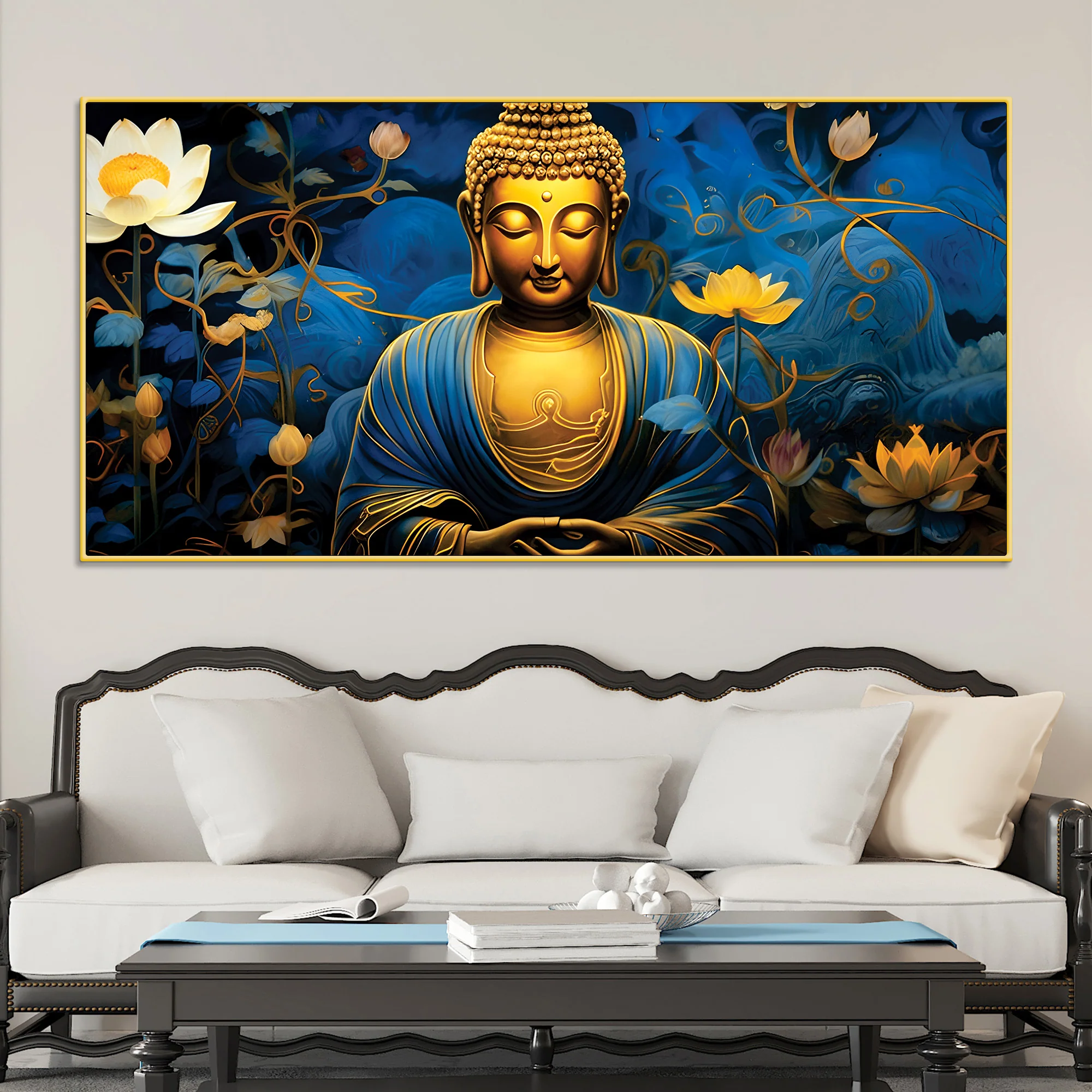 Buddha Blessing Painting for Good Vibes Home Décor