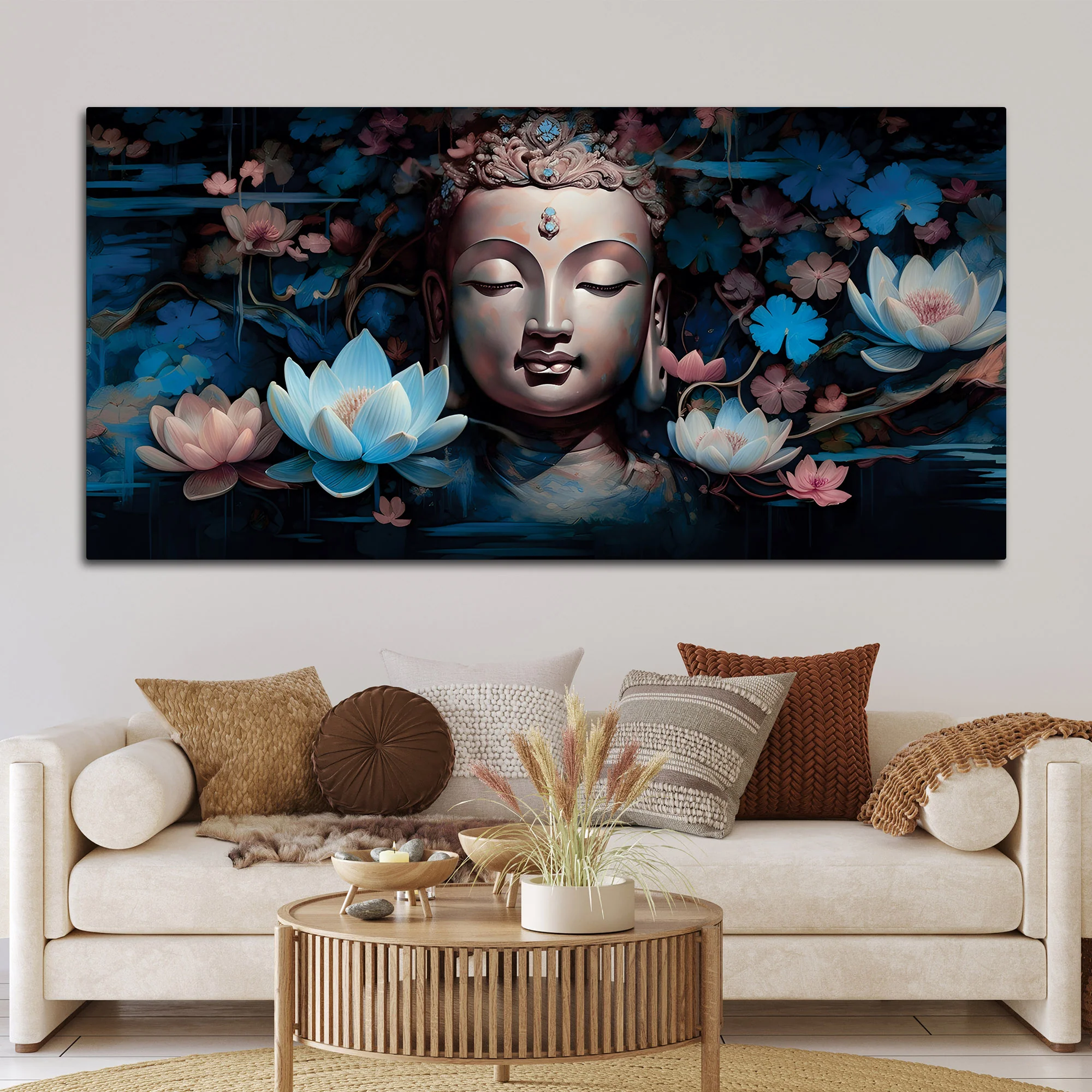 Buddha Calm Face Painting – Elegant Wall Canvas - Image 3