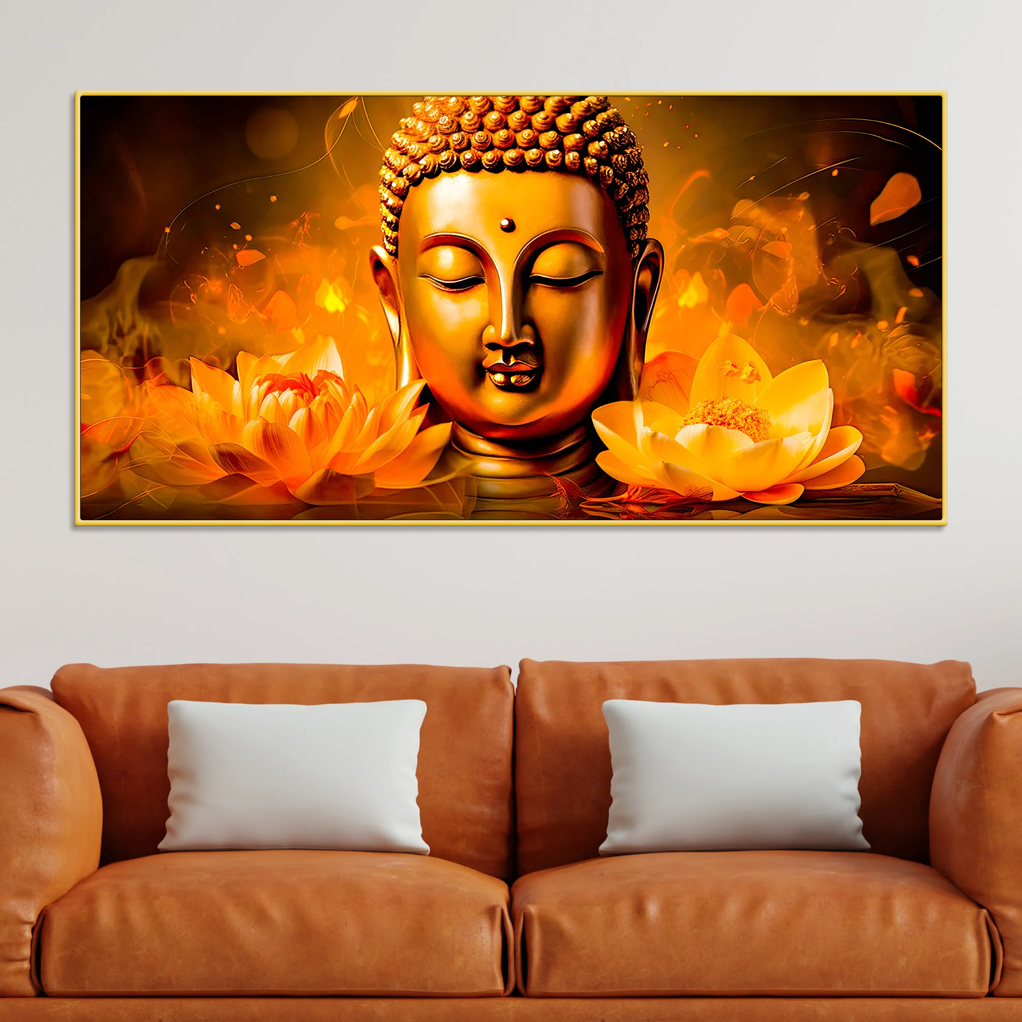 Buddha Canvas Wall Painting for Calm & Positive Home Energy