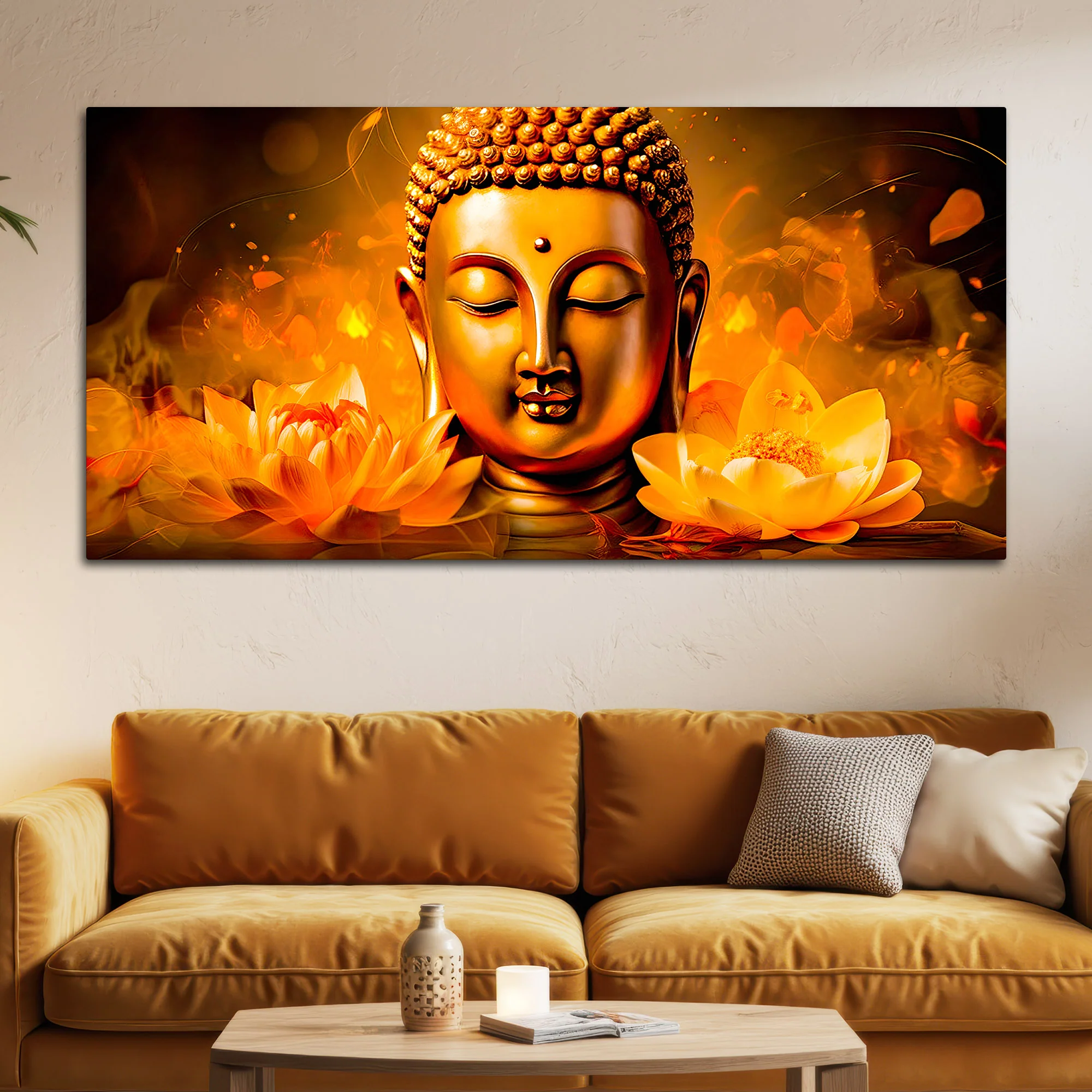 Buddha Canvas Wall Painting for Calm & Positive Home Energy - Image 3