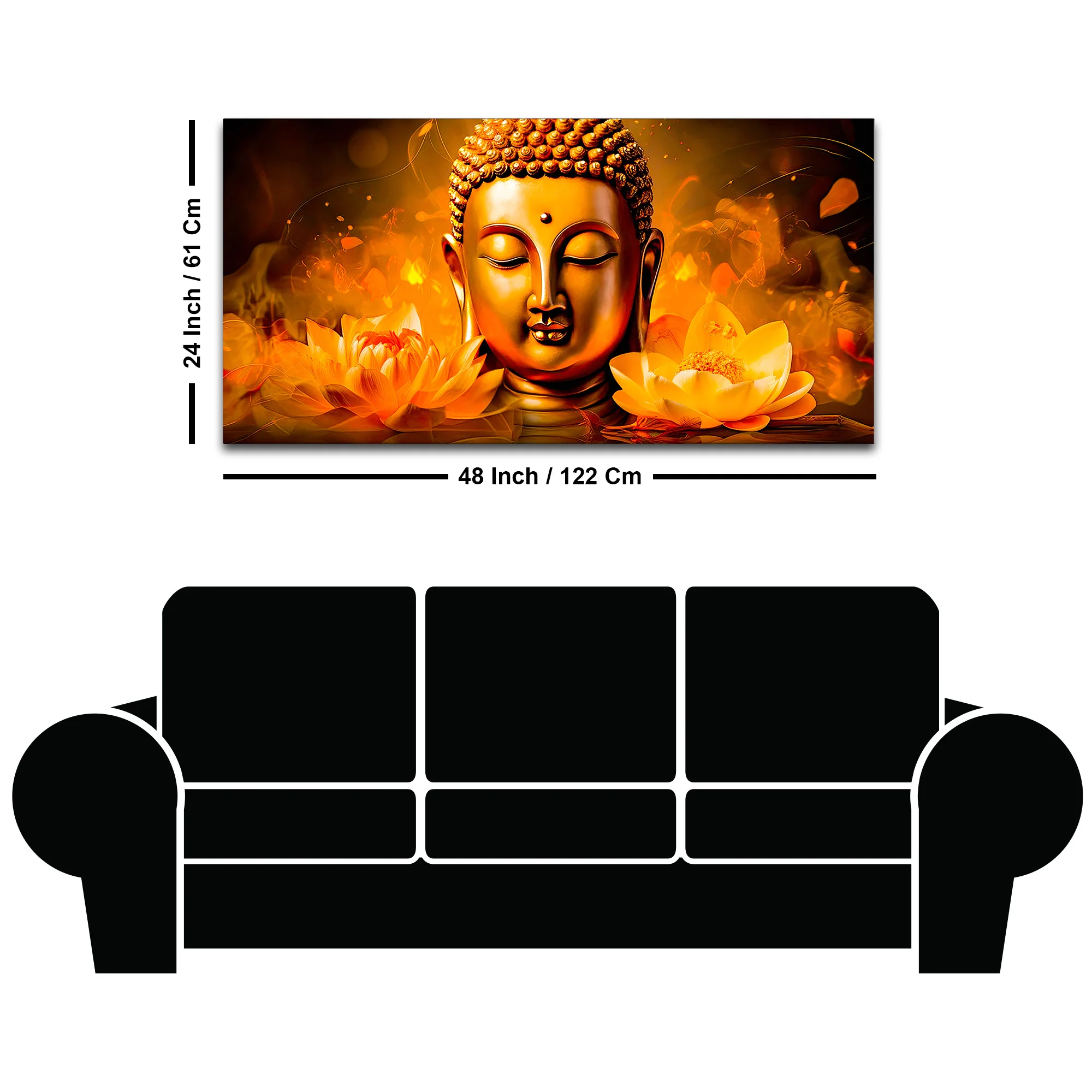 Buddha Canvas Wall Painting for Calm & Positive Home Energy - Image 8