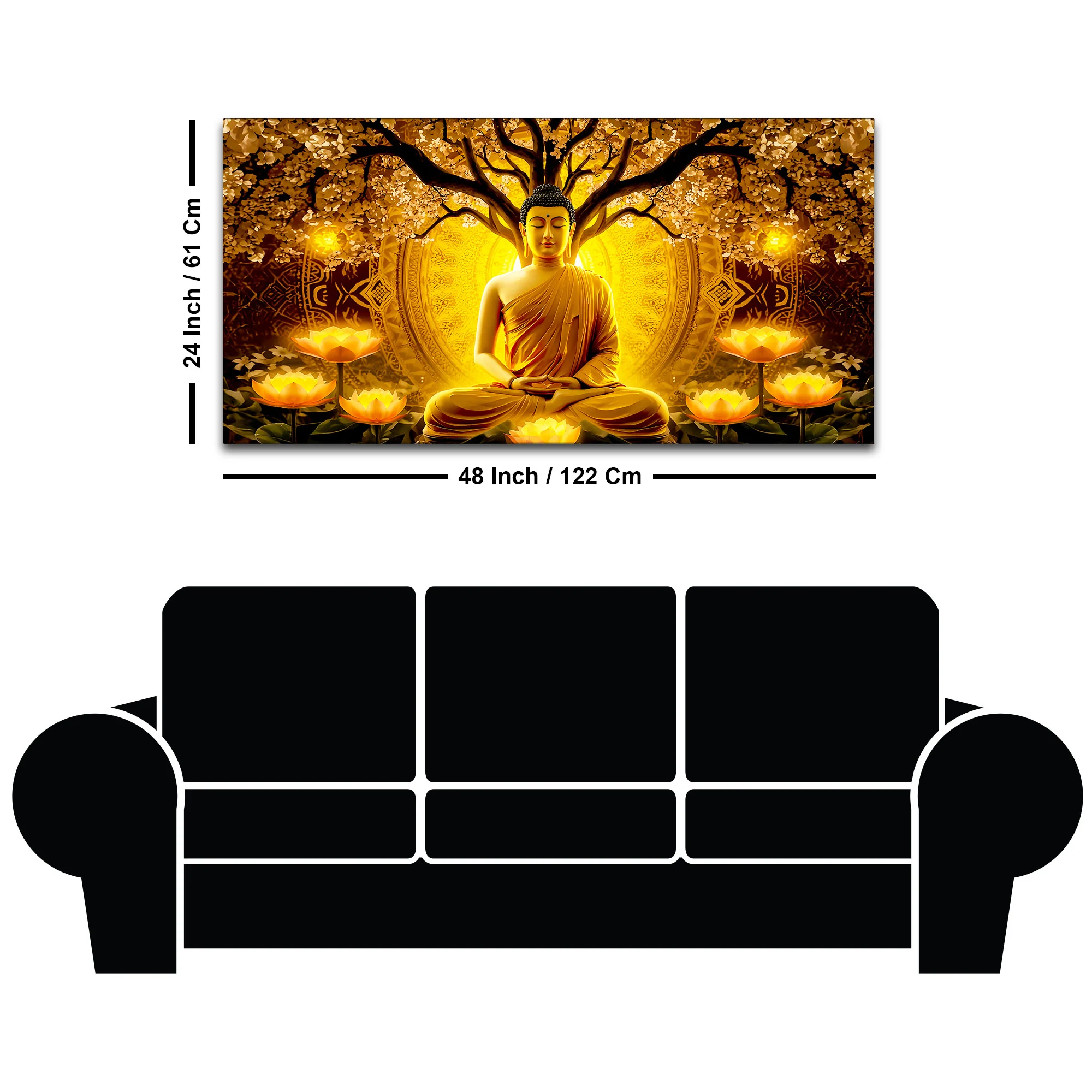 Buddha Canvas Wall Painting for Home & Office - Image 8