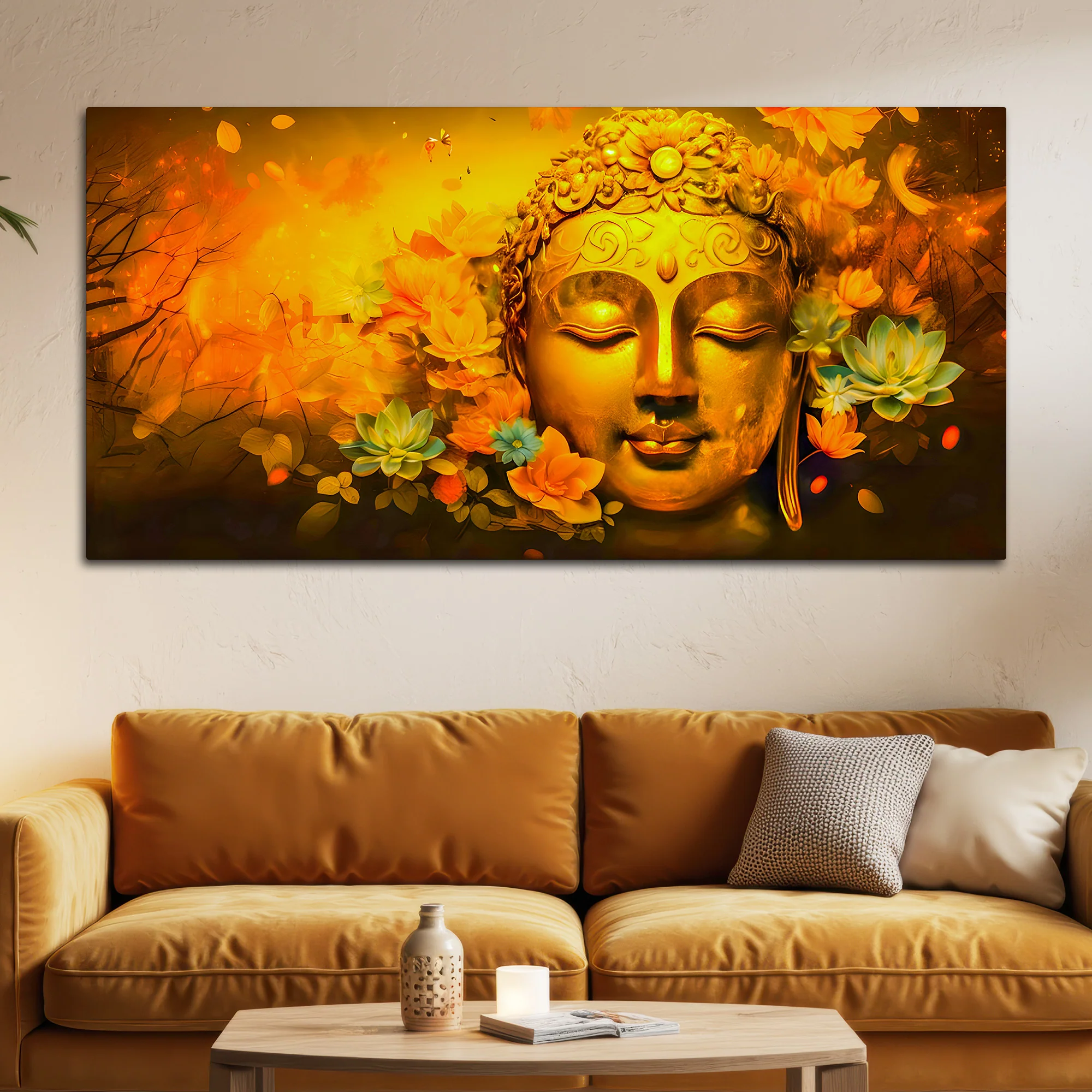 Buddha Canvas Wall Painting for Luxury Living Room Decor - Image 3