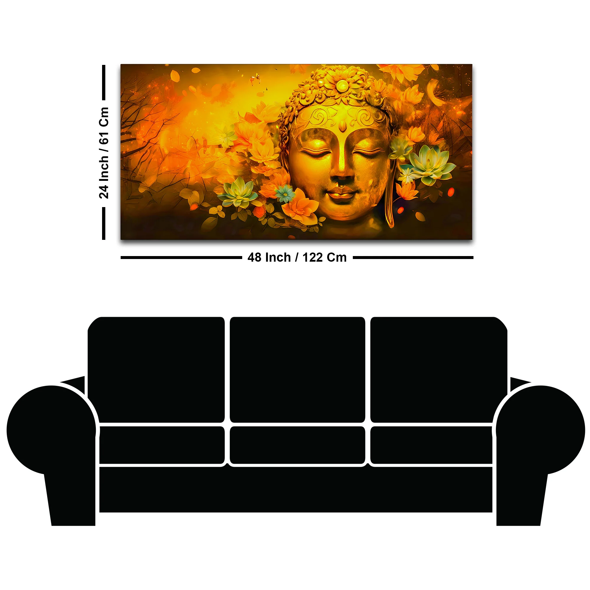 Buddha Canvas Wall Painting for Luxury Living Room Decor - Image 8
