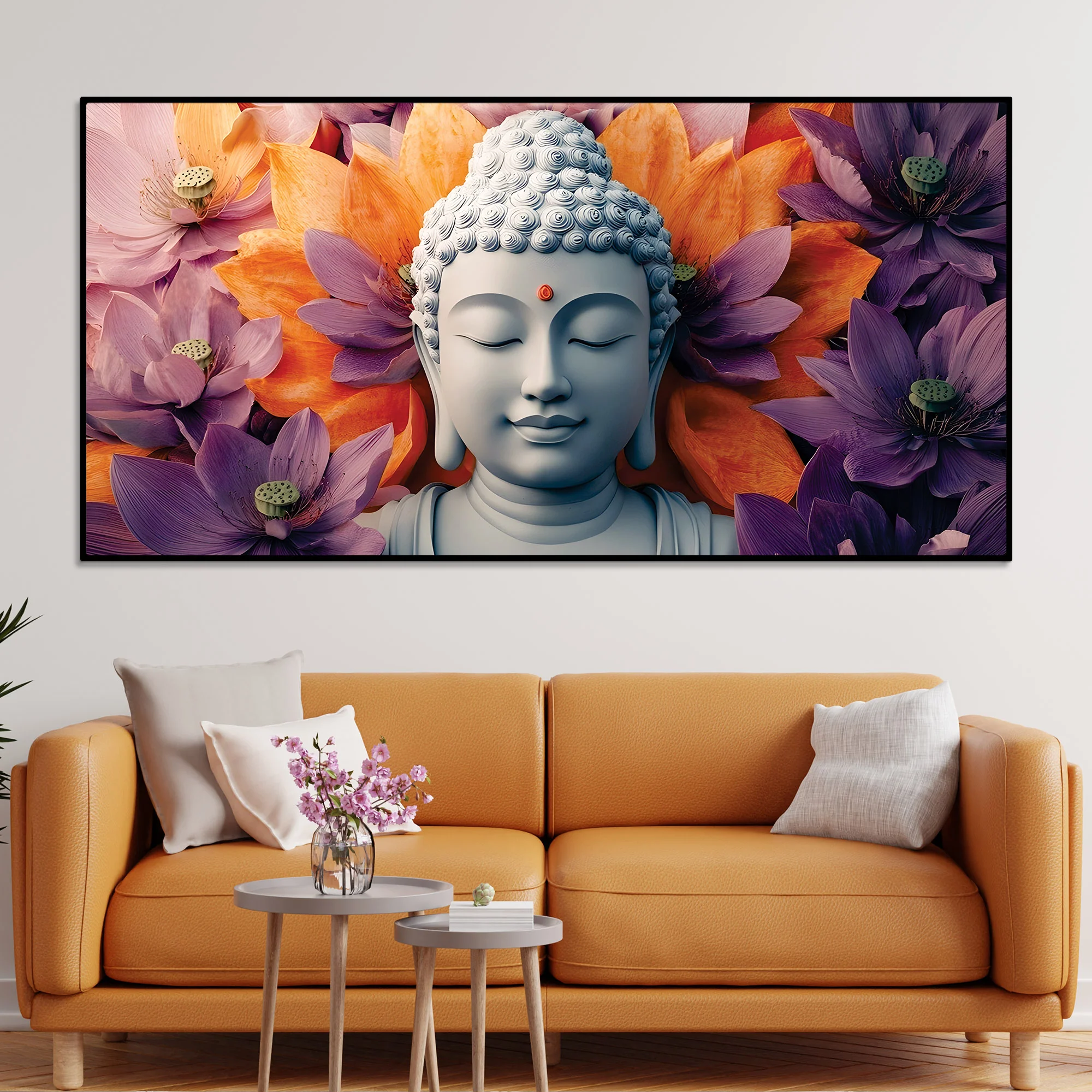 Buddha Head Wall Painting – Luxury Living Room Decor - Image 2