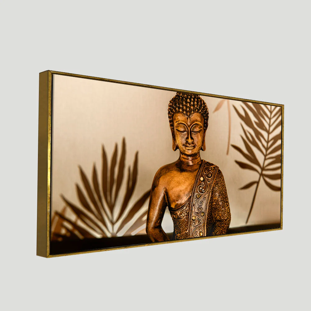 Buddha in Lotus Position with Serene Smile Wall Painting - Image 5