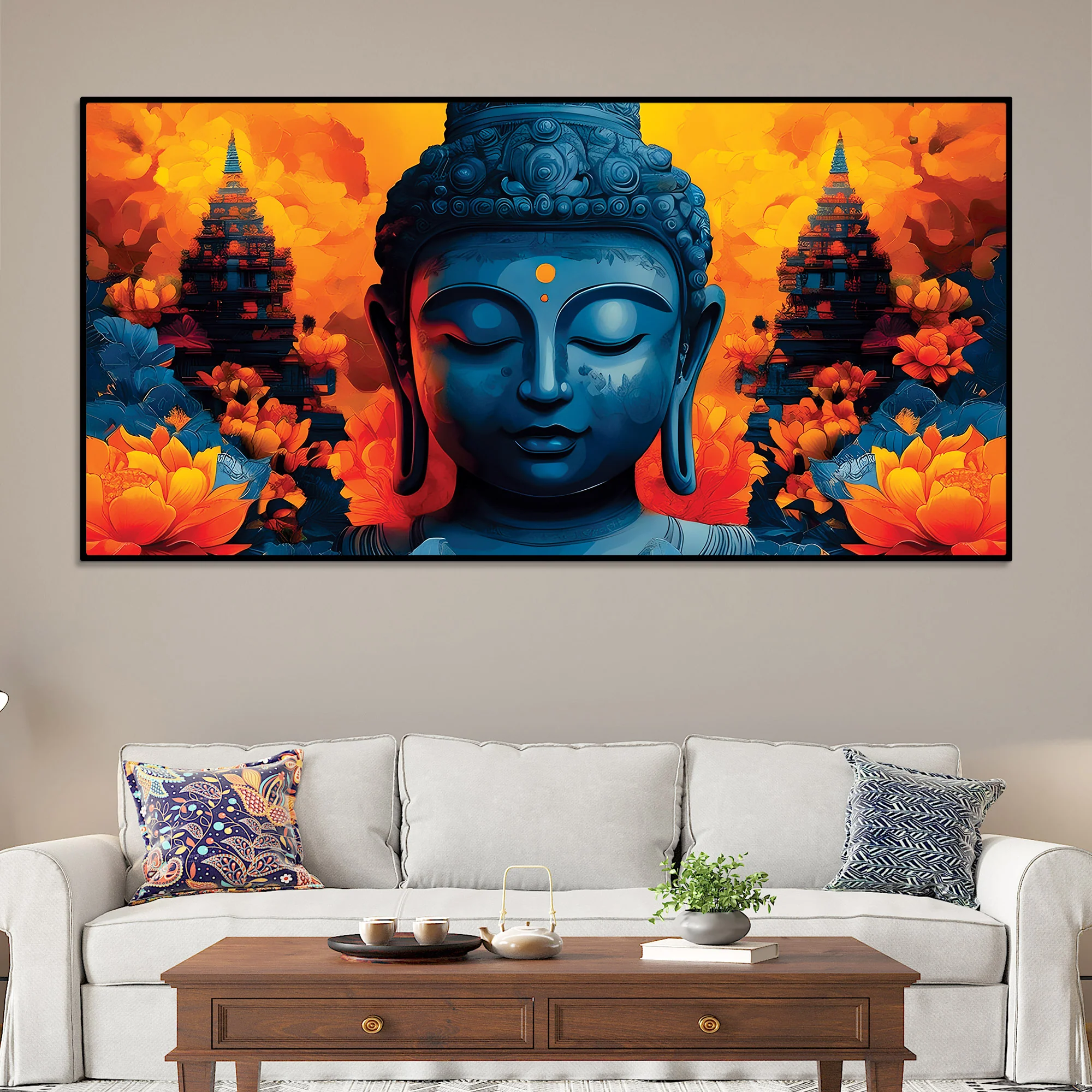 Buddha Lotus Wall Art – Luxury Spiritual Canvas Painting - Image 2