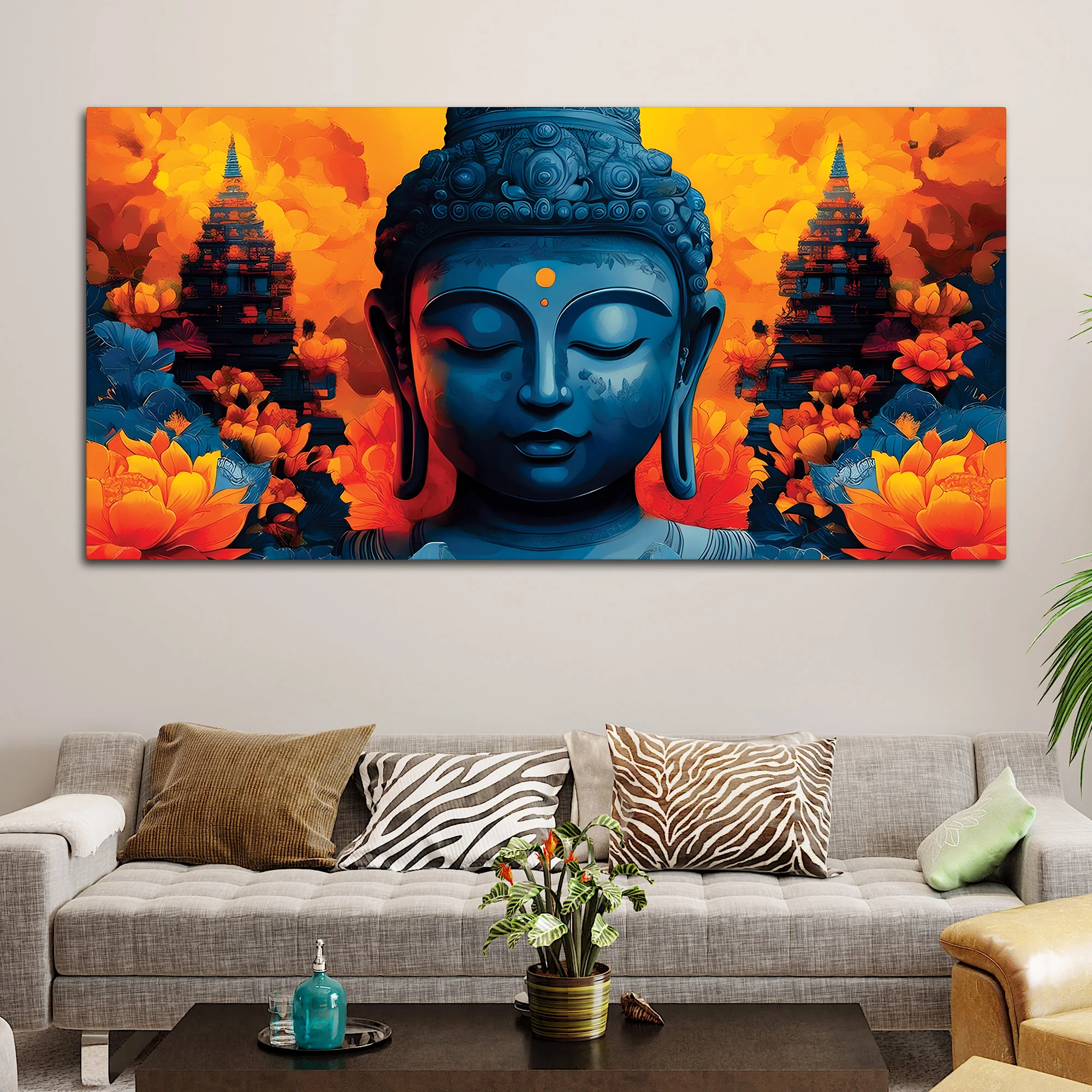 Buddha Lotus Wall Art – Luxury Spiritual Canvas Painting - Image 3