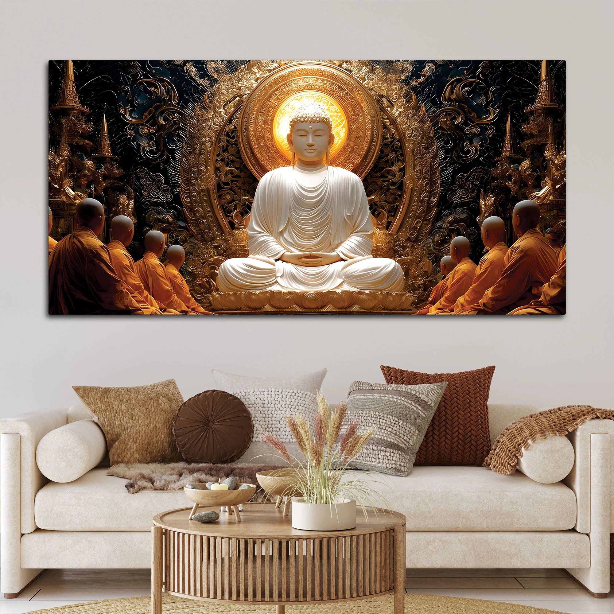 Buddha Meditation Wall Painting – Peaceful Home Decor - Image 3