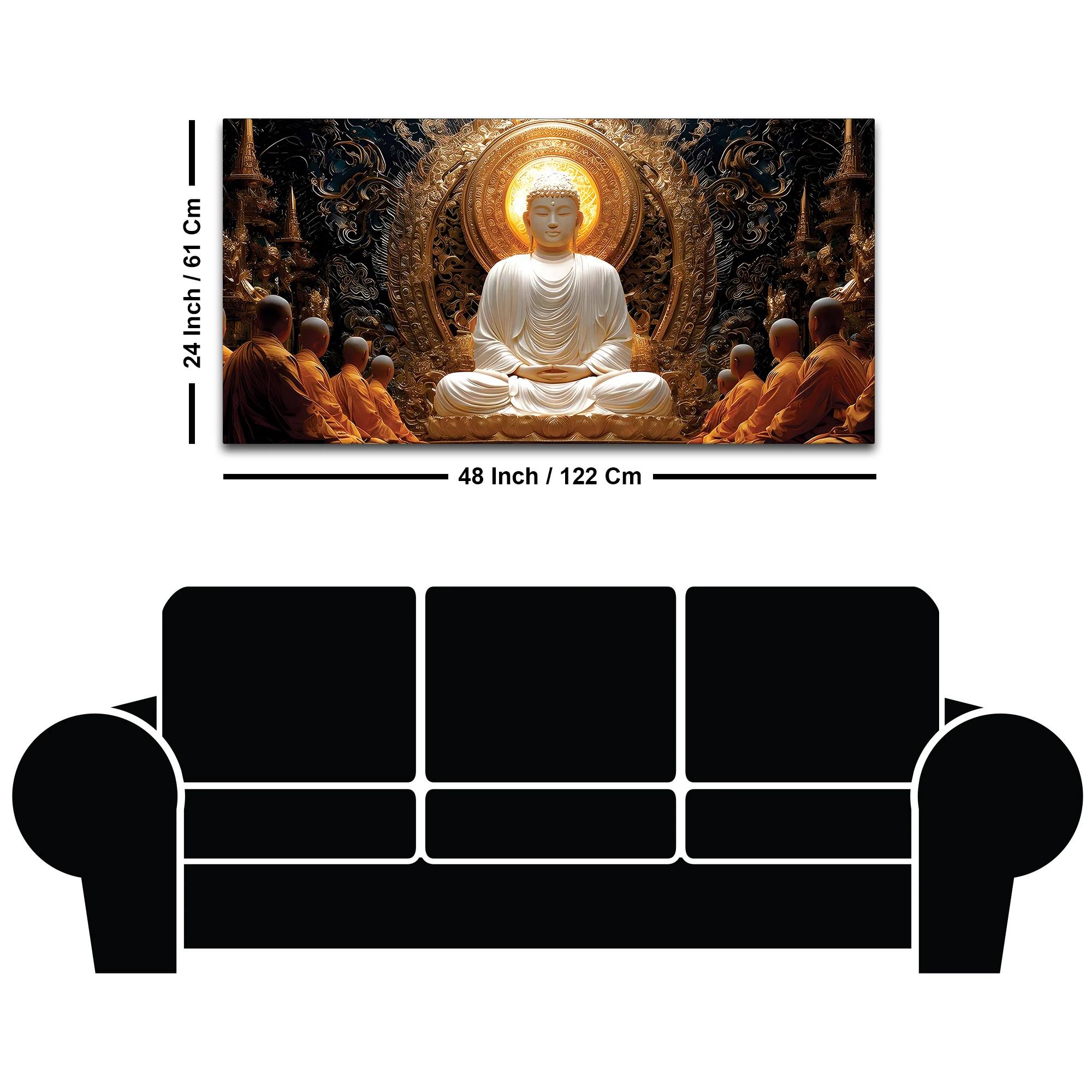 Buddha Meditation Wall Painting – Peaceful Home Decor - Image 8