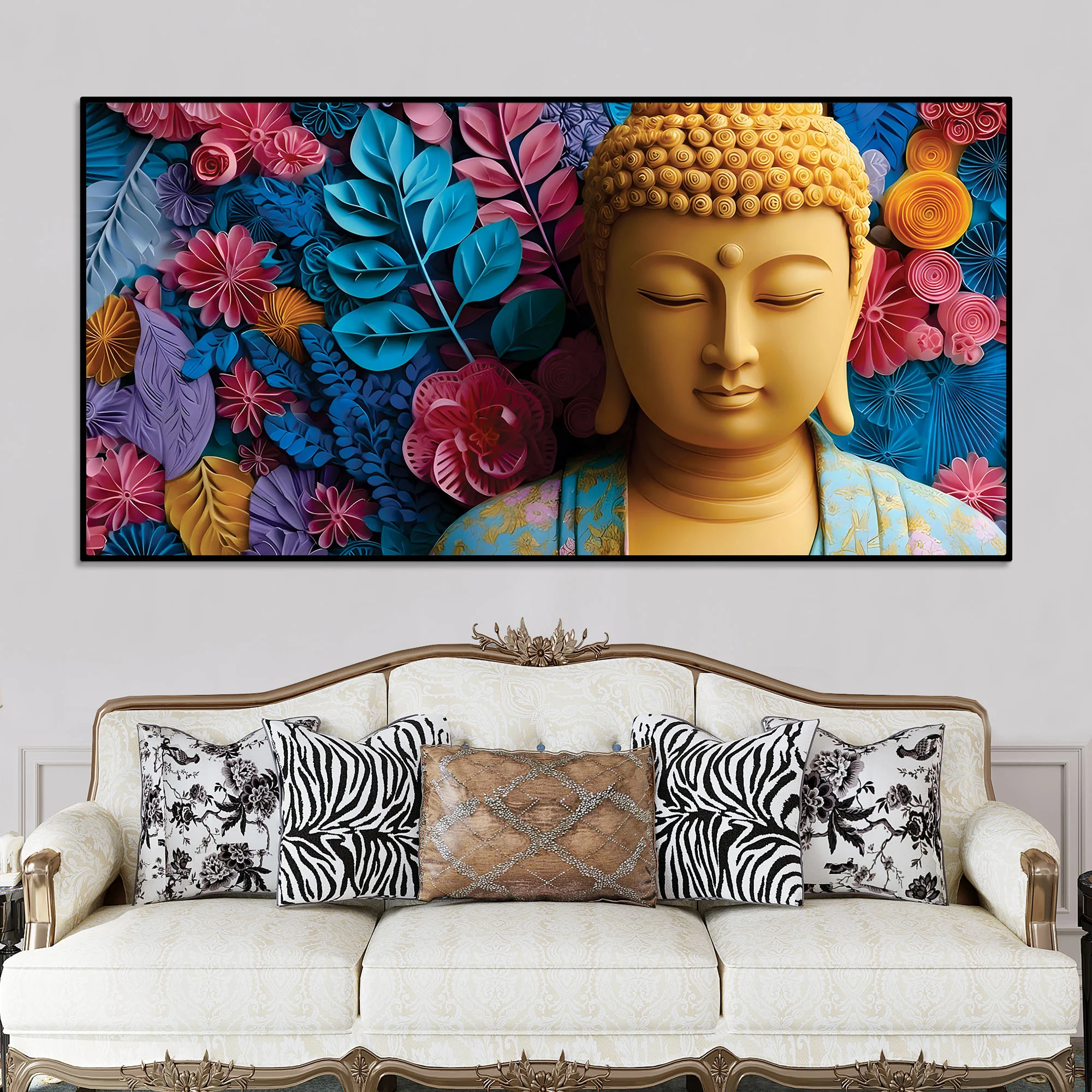 Buddha Meditation Room Wall Painting – Peaceful Vibes