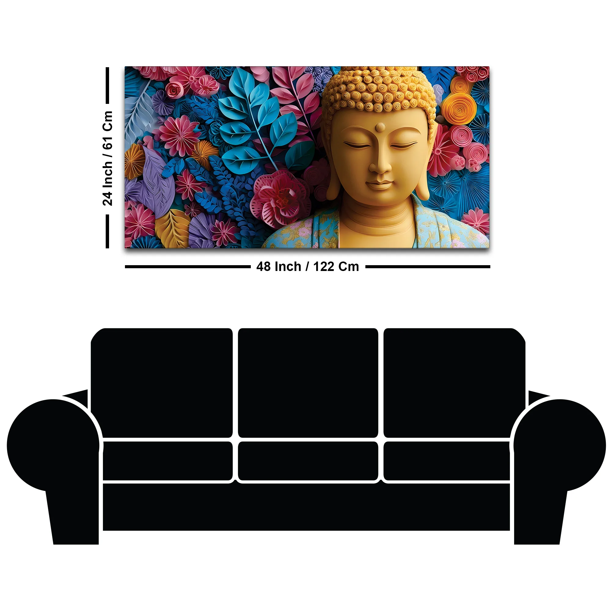 Buddha Meditation Room Wall Painting – Peaceful Vibes - Image 8