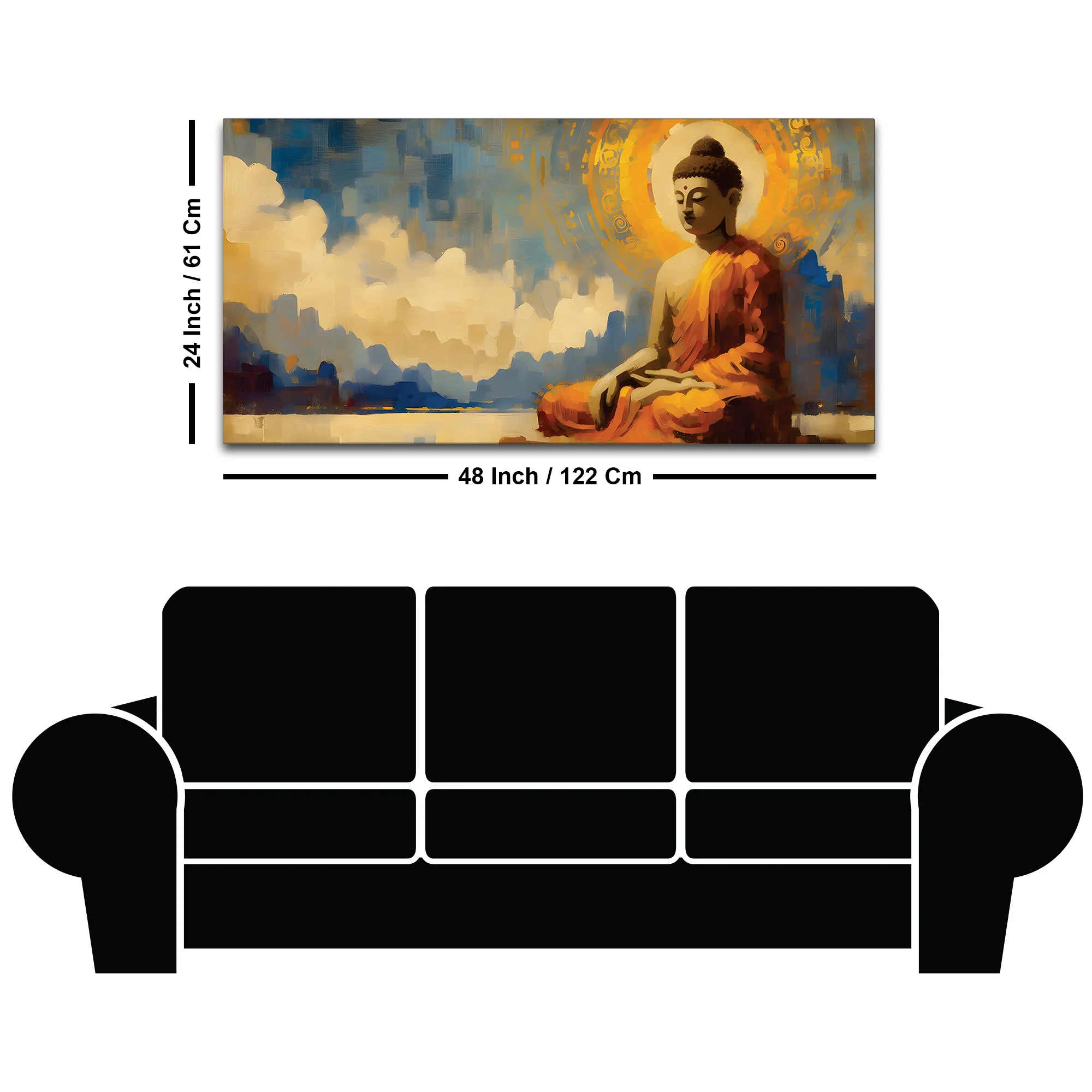 Buddha Meditation Wall Painting – Modern Luxury Decor - Image 8