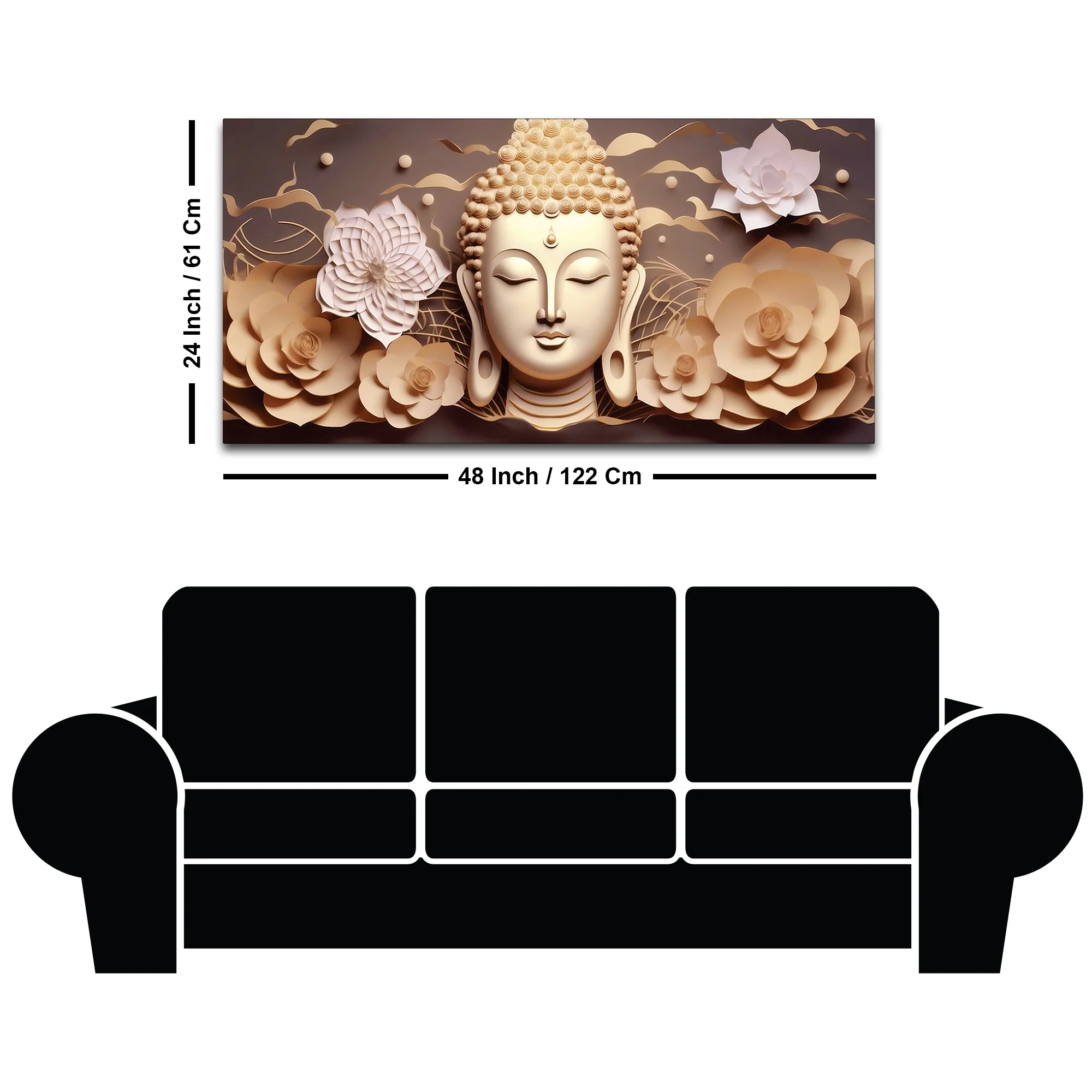 Buddha Peaceful Living Painting for Walls - Image 8