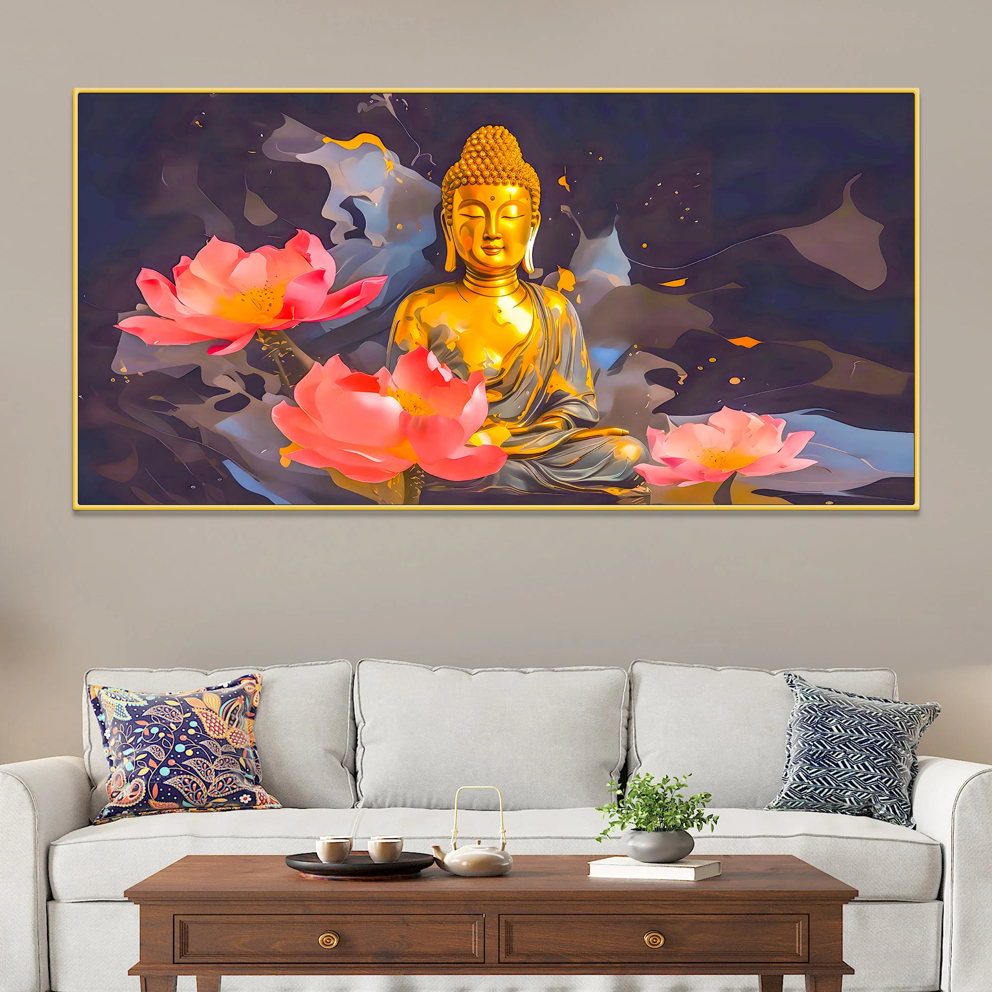Buddha Positive Energy Wall Painting for Peaceful Living Space