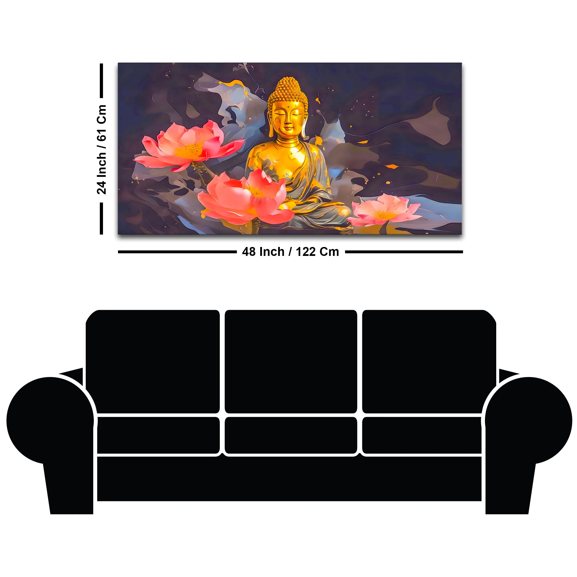 Buddha Positive Energy Wall Painting for Peaceful Living Space - Image 8